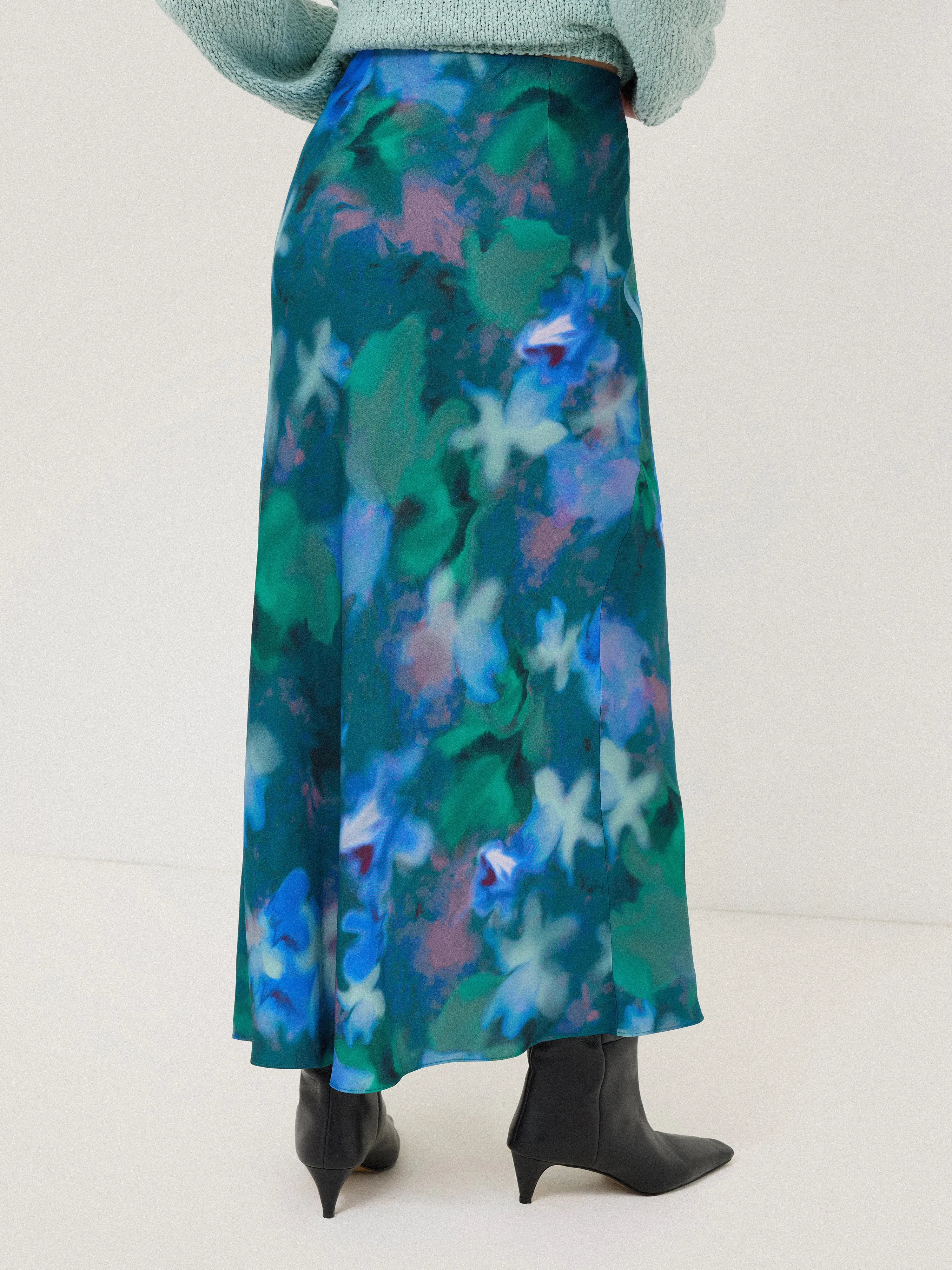 Floral Mist Maxi Skirt | Green sold by Jigsaw product image thumbnail 4