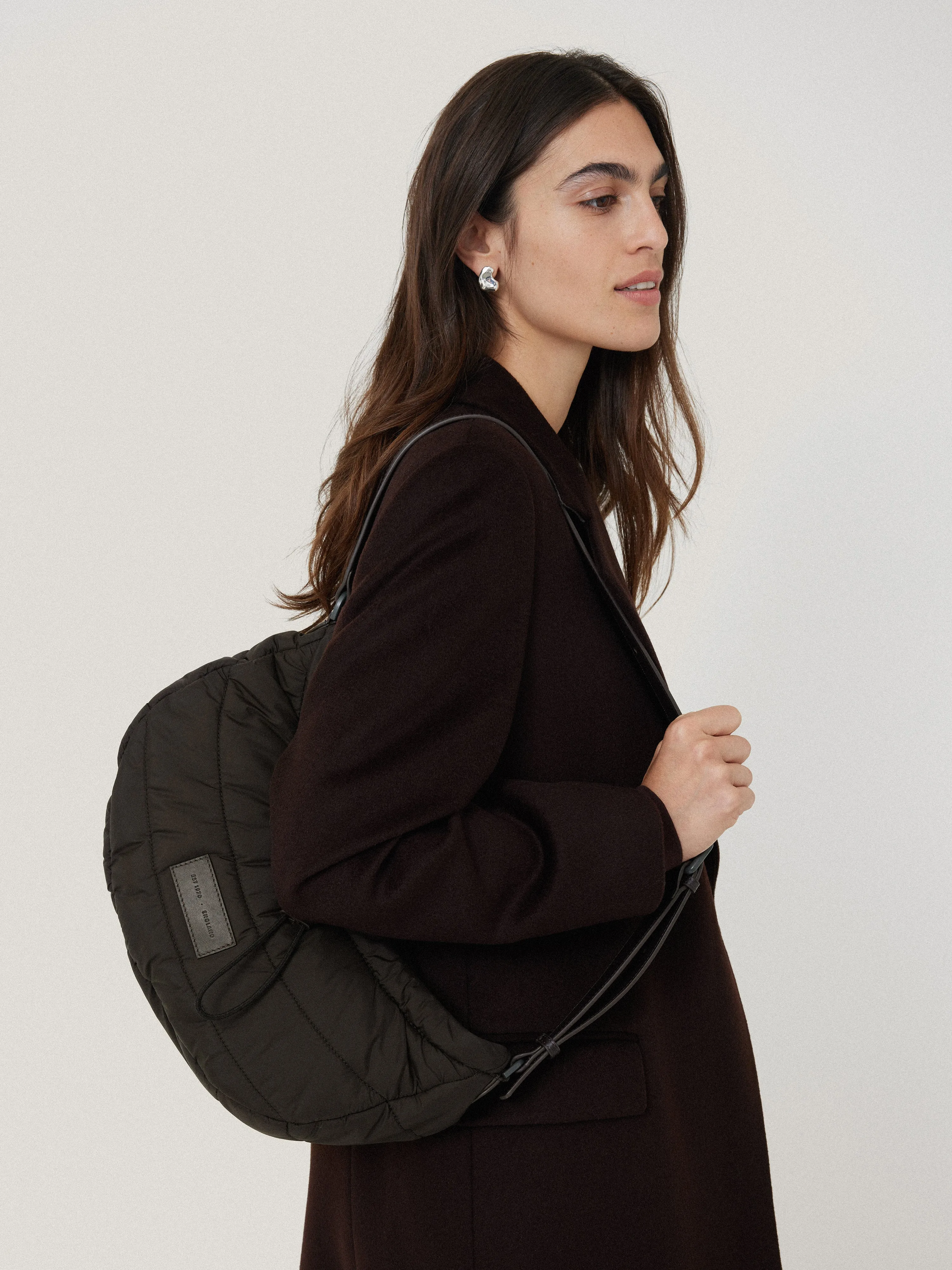 Nylon Drawstring Crossbody | Chocolate sold by Jigsaw product image thumbnail 3