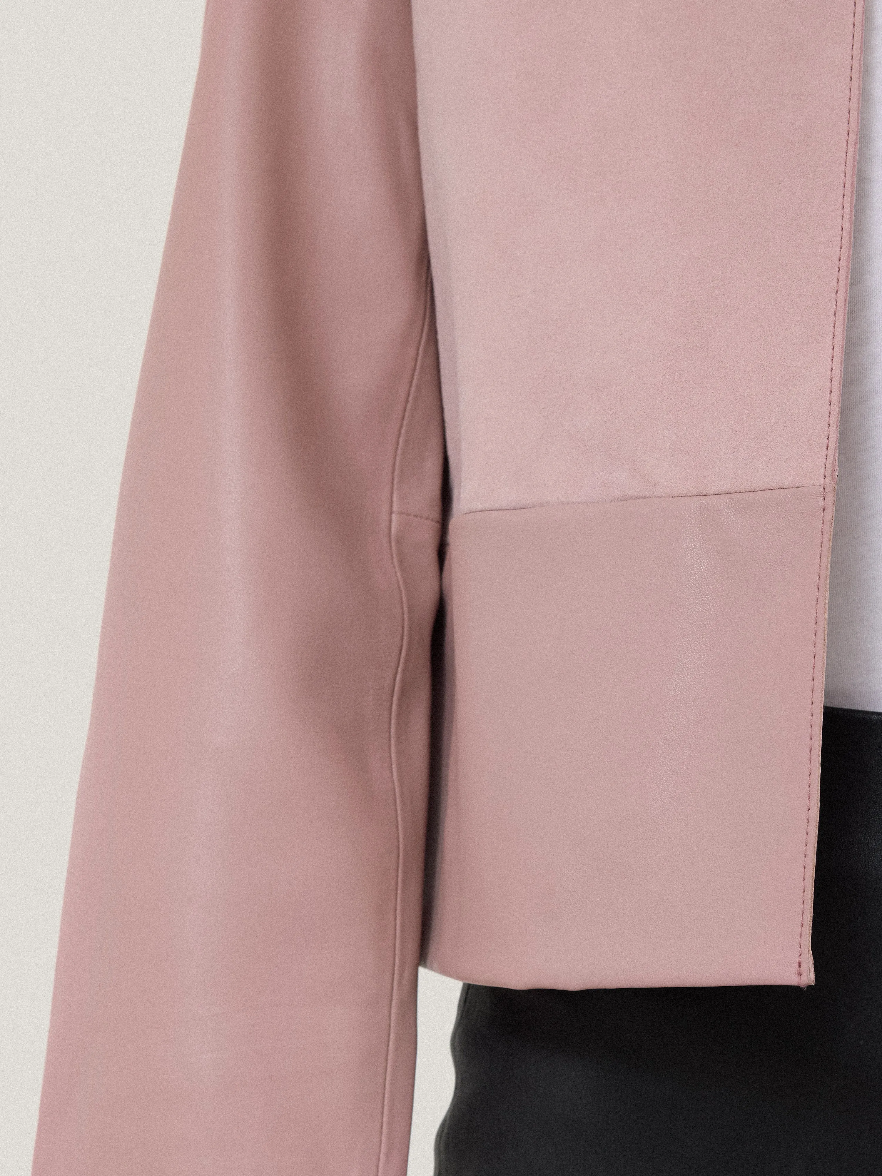 Nakoa Leather Mix Jacket | Pink sold by Jigsaw product image thumbnail 4