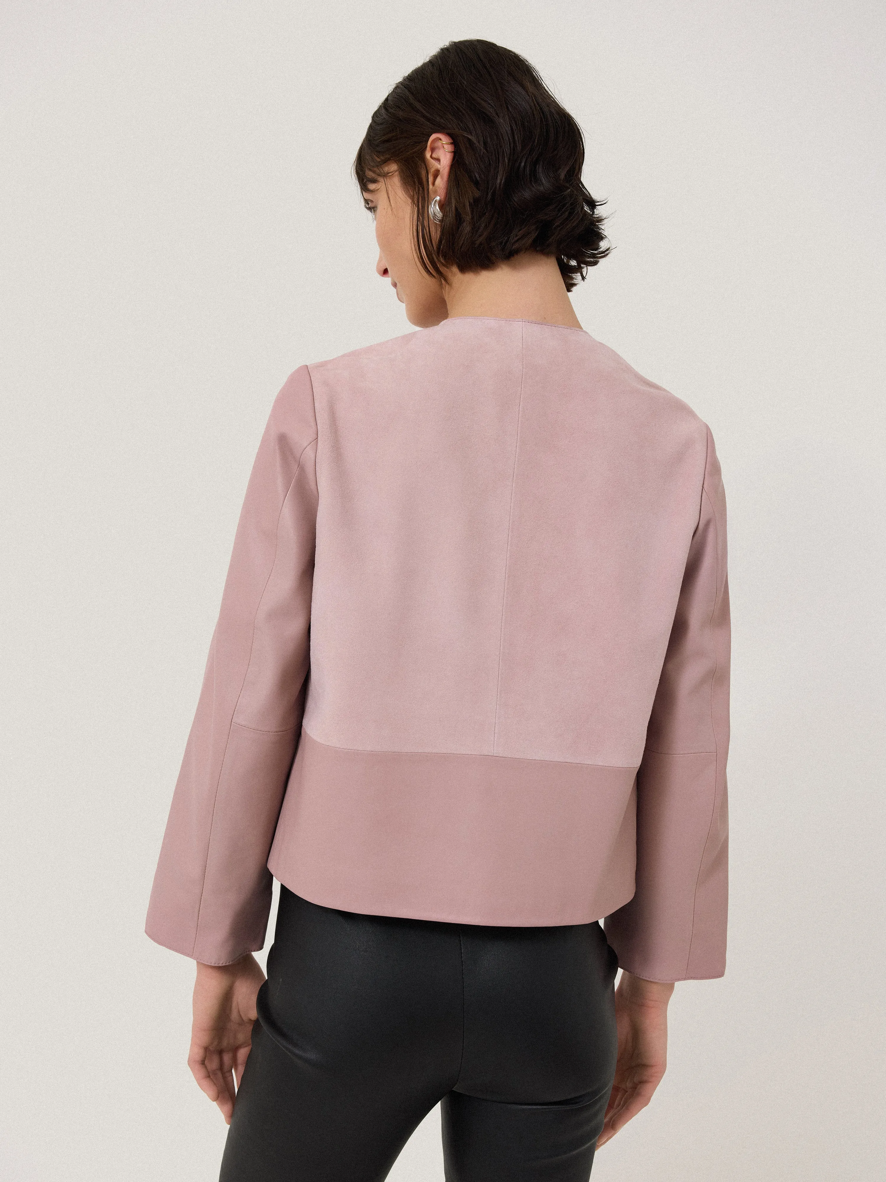 Nakoa Leather Mix Jacket | Pink sold by Jigsaw product image thumbnail 5