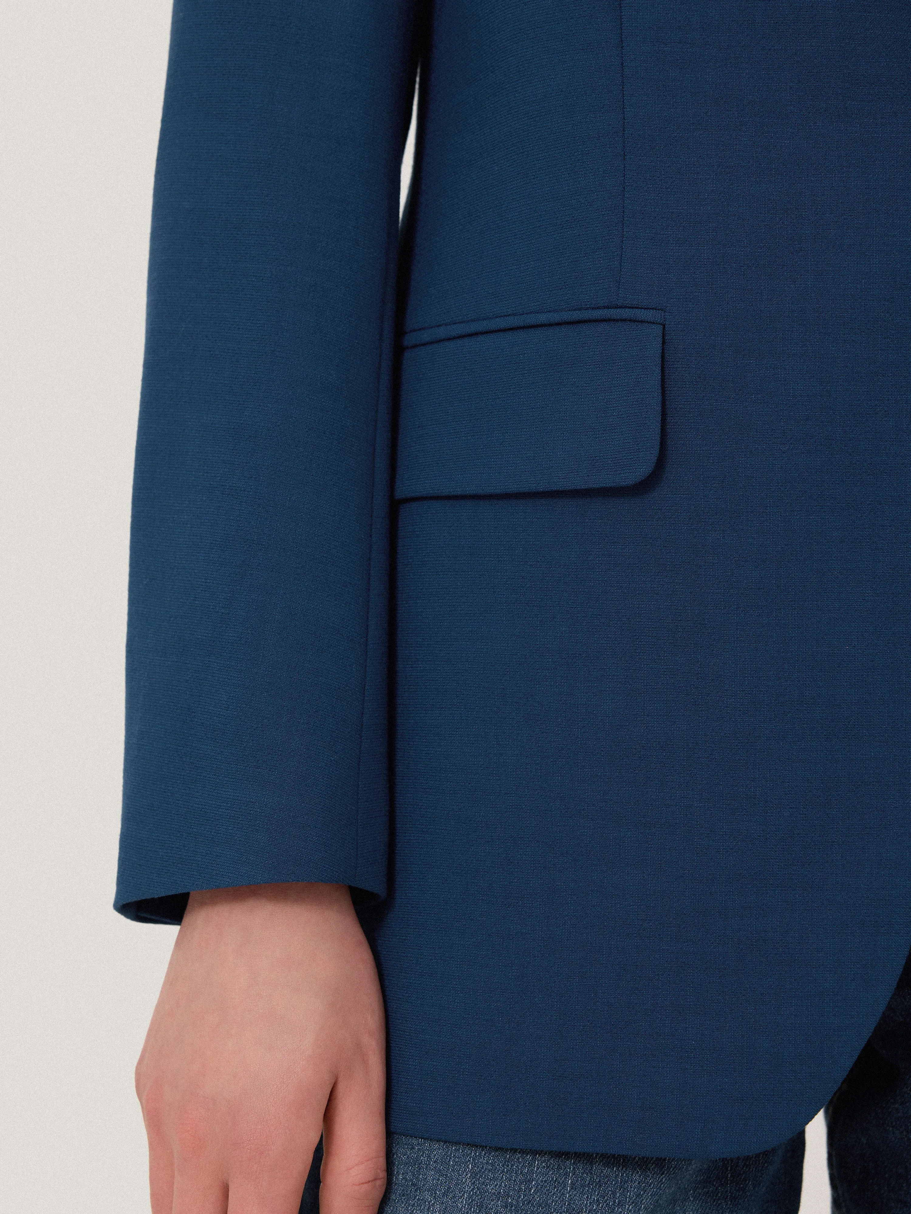Knox Crosshatch Blazer | Blue sold by Jigsaw product image thumbnail 5