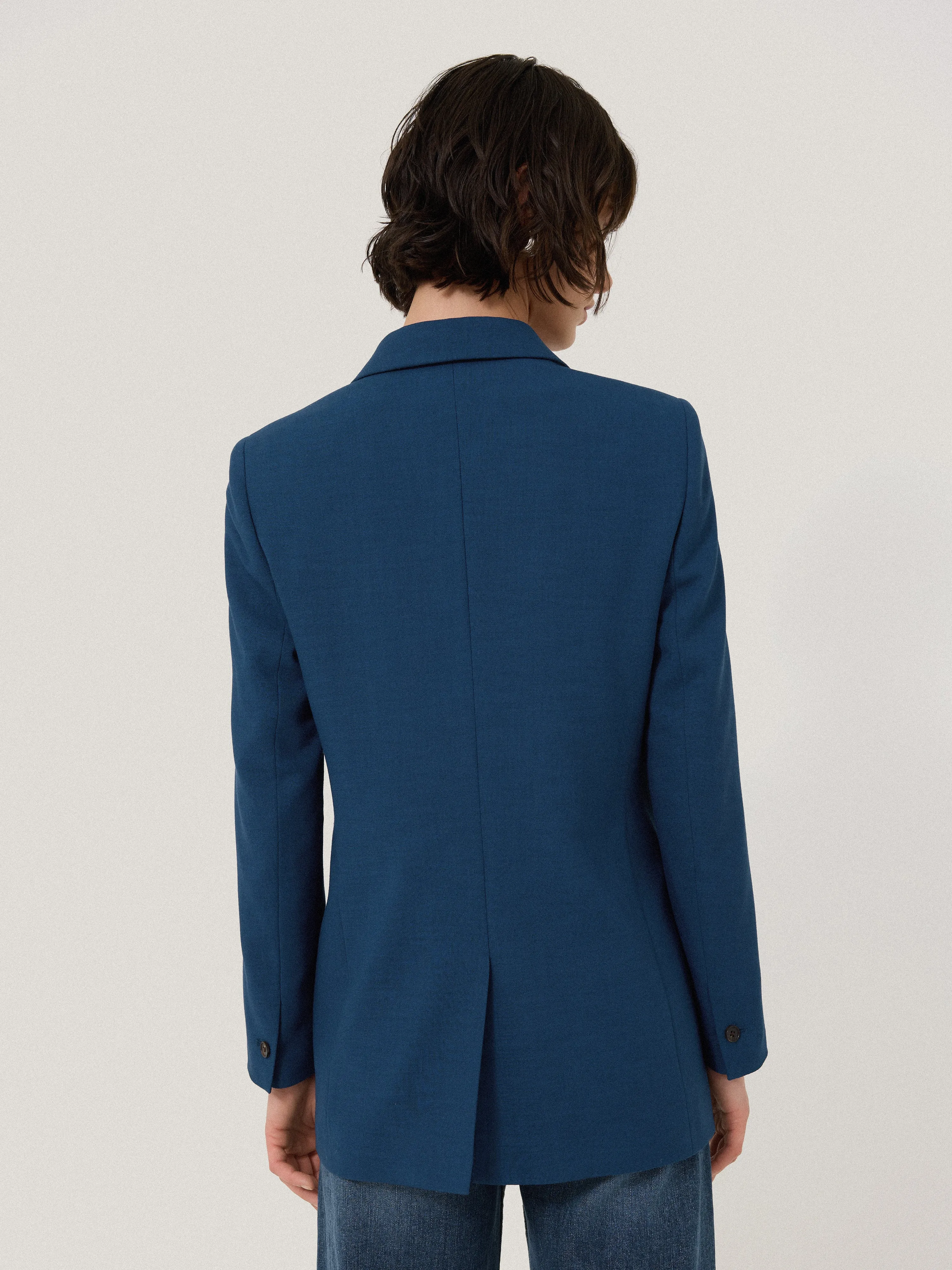 Knox Crosshatch Blazer | Blue sold by Jigsaw product image thumbnail 4