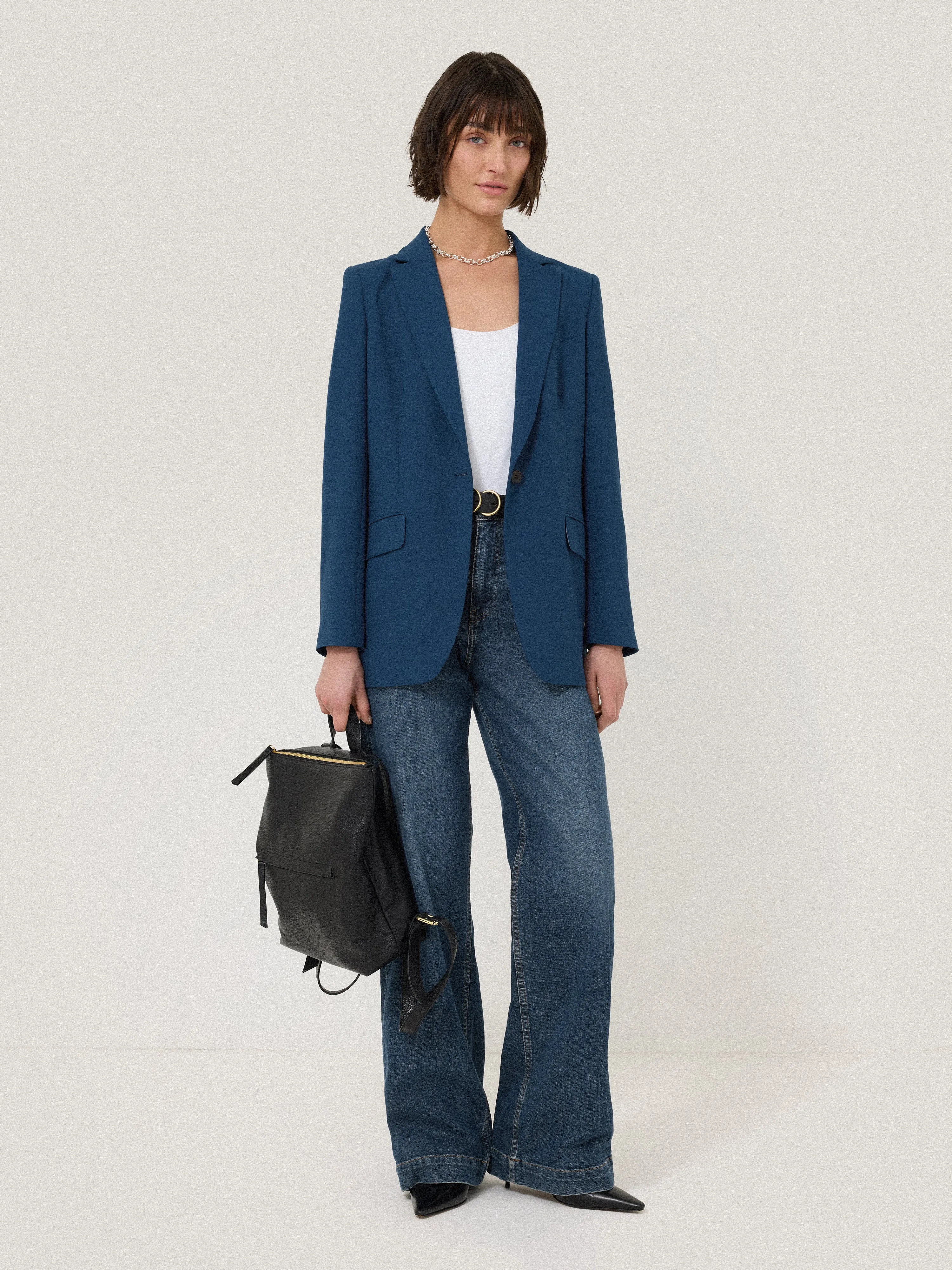 Knox Crosshatch Blazer | Blue sold by Jigsaw product image thumbnail 2