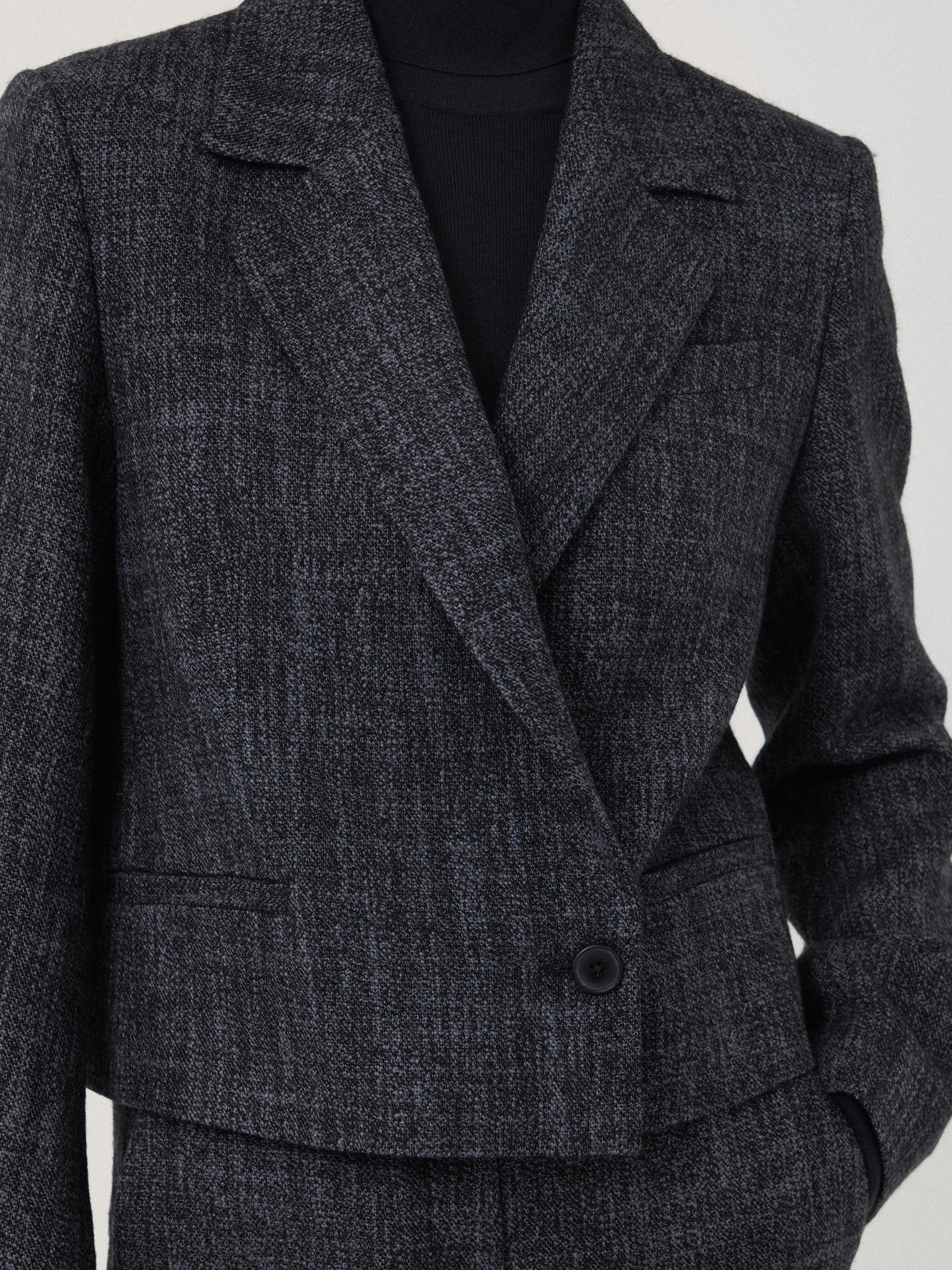 Kelvin Boucle Cropped Jacket | Navy sold by Jigsaw product image thumbnail 4