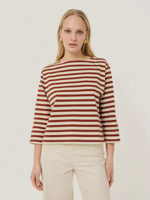 Cotton Trim Breton Top | Red sold by Jigsaw