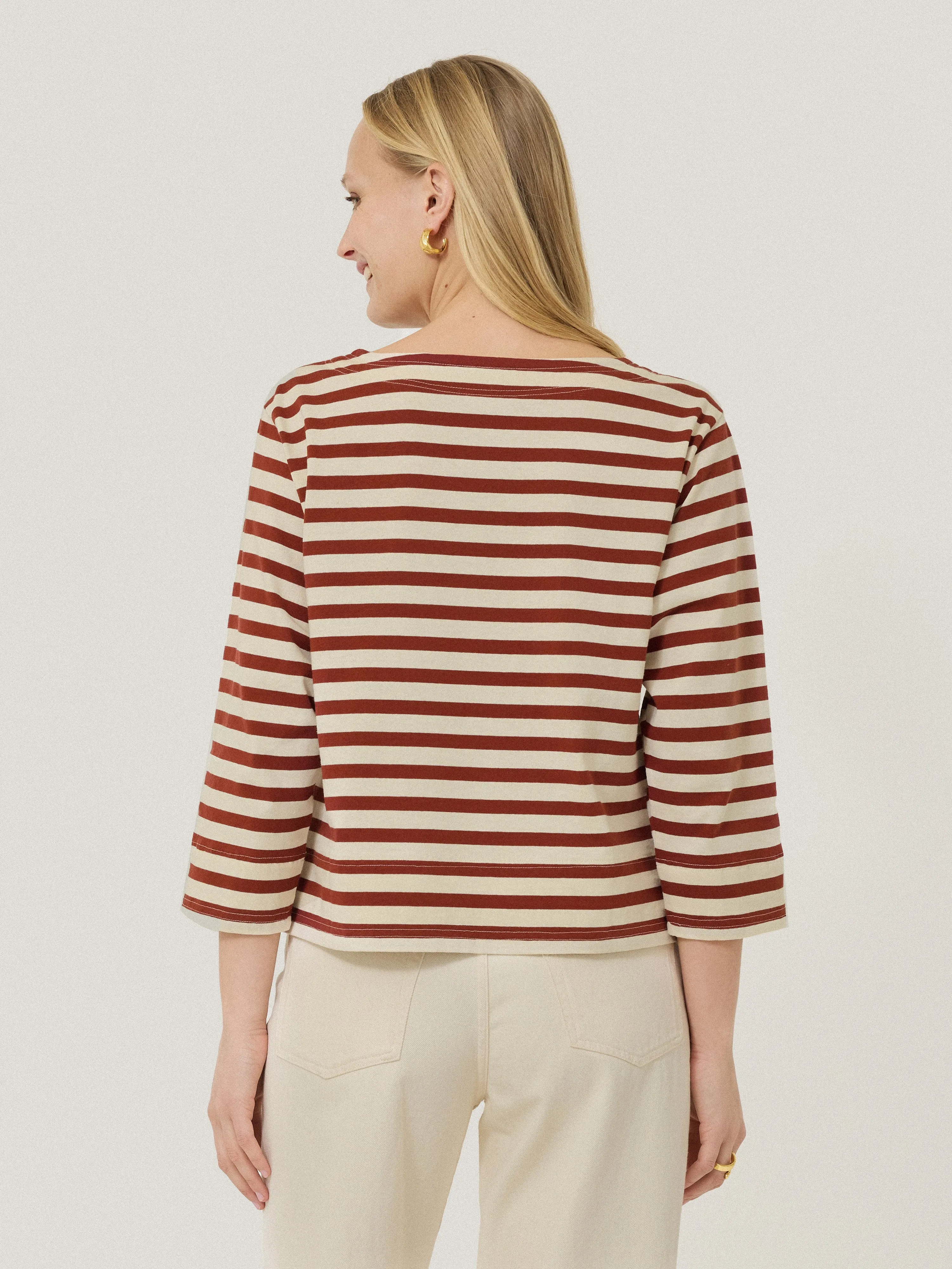 Cotton Trim Breton Top | Red sold by Jigsaw product image thumbnail 5