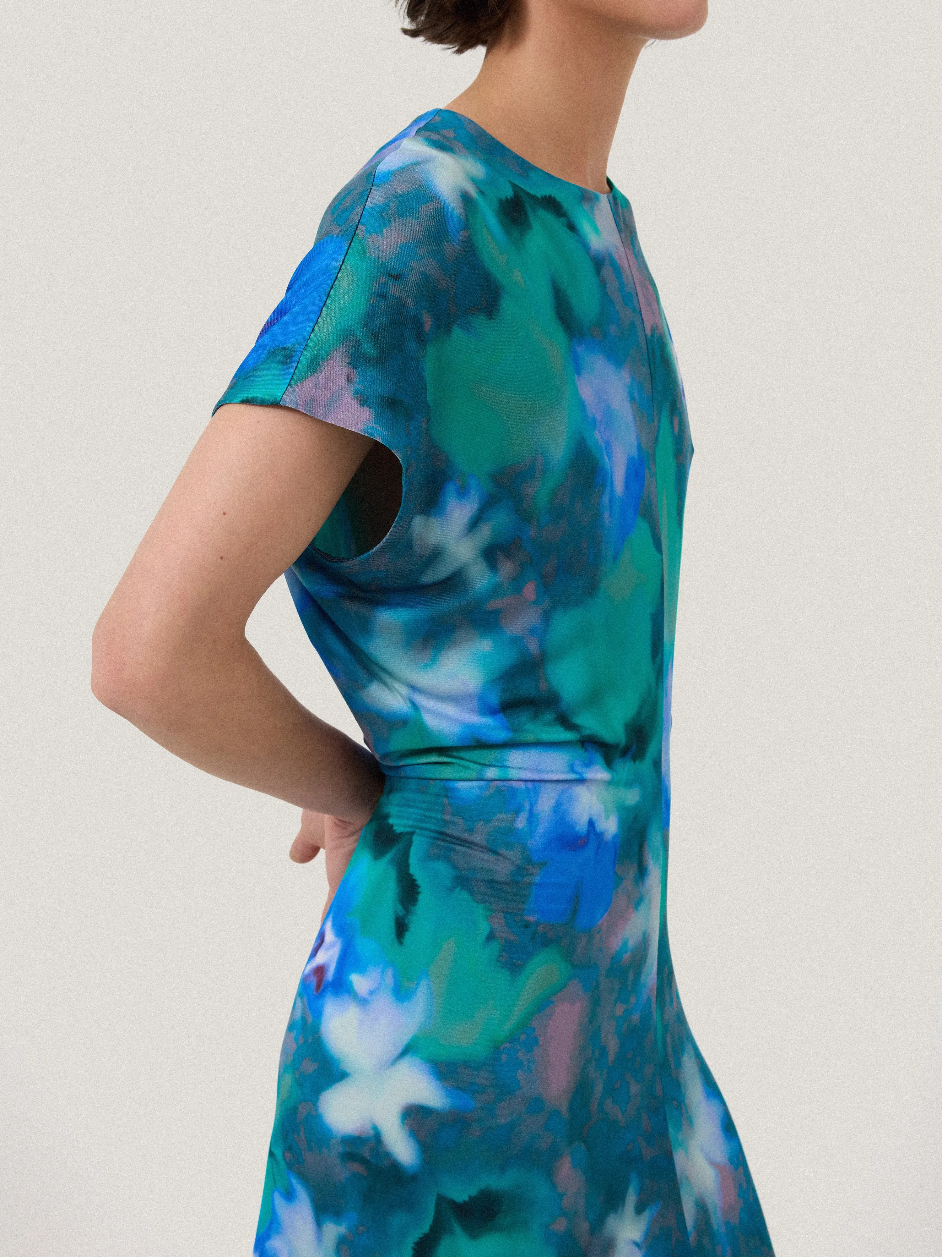 Floral Mist Jersey Dress | Green sold by Jigsaw product image thumbnail 4