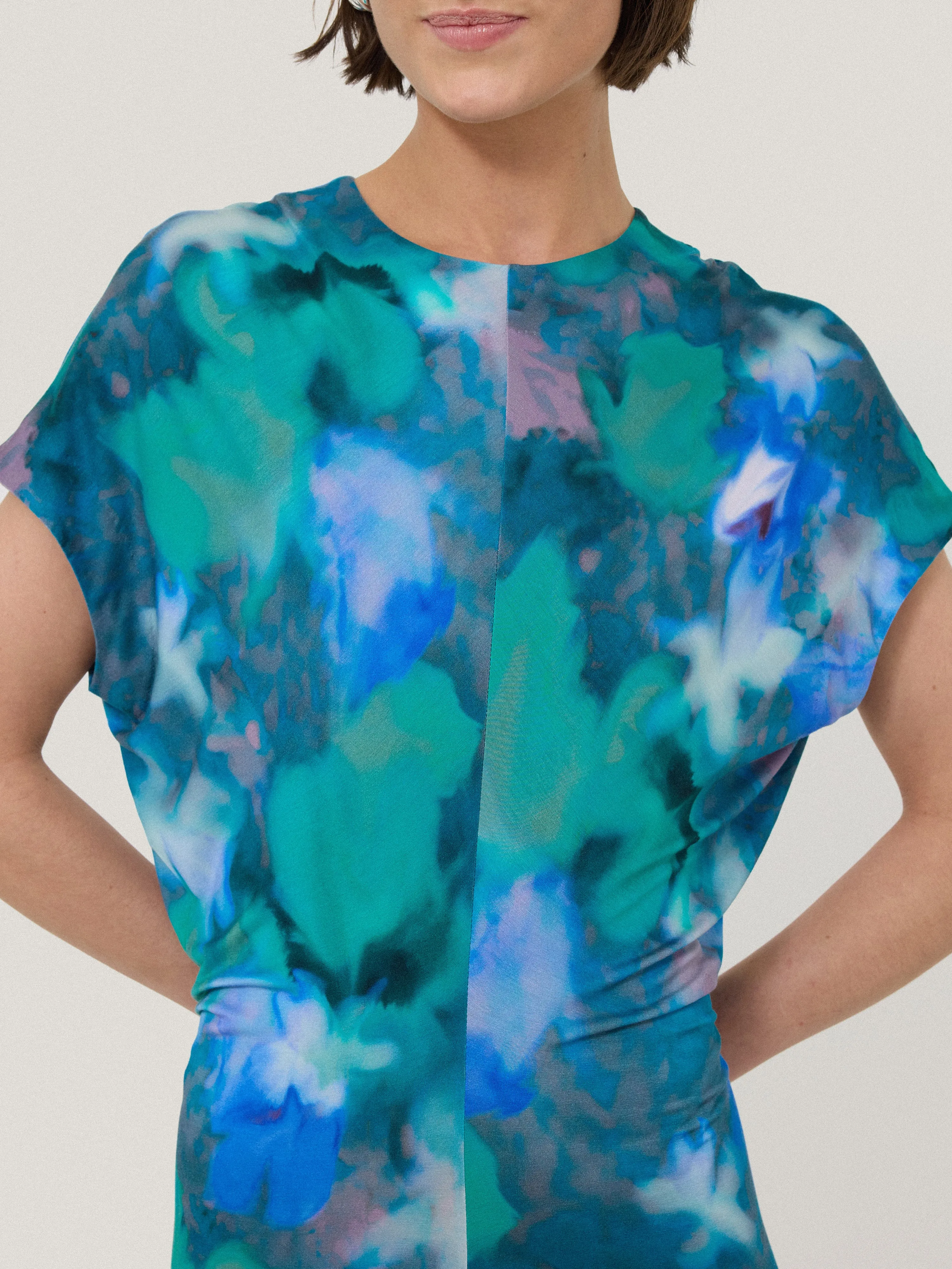 Floral Mist Jersey Dress | Green sold by Jigsaw product image thumbnail 2