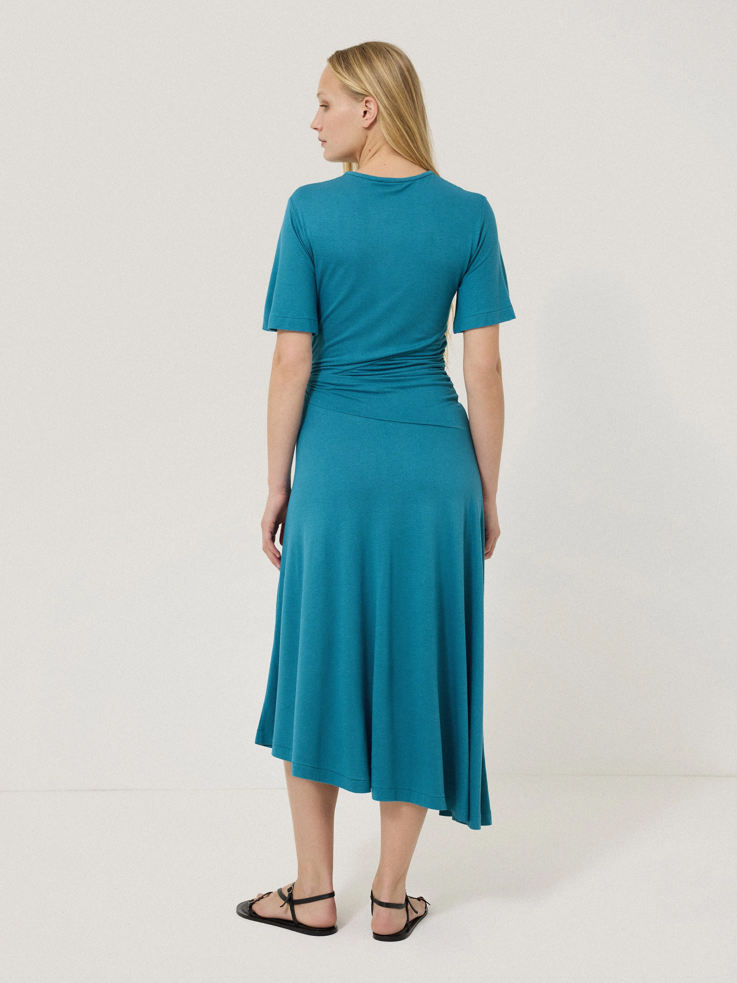 Side Tie Asymmetric Dress | Blue sold by Jigsaw product image thumbnail 4