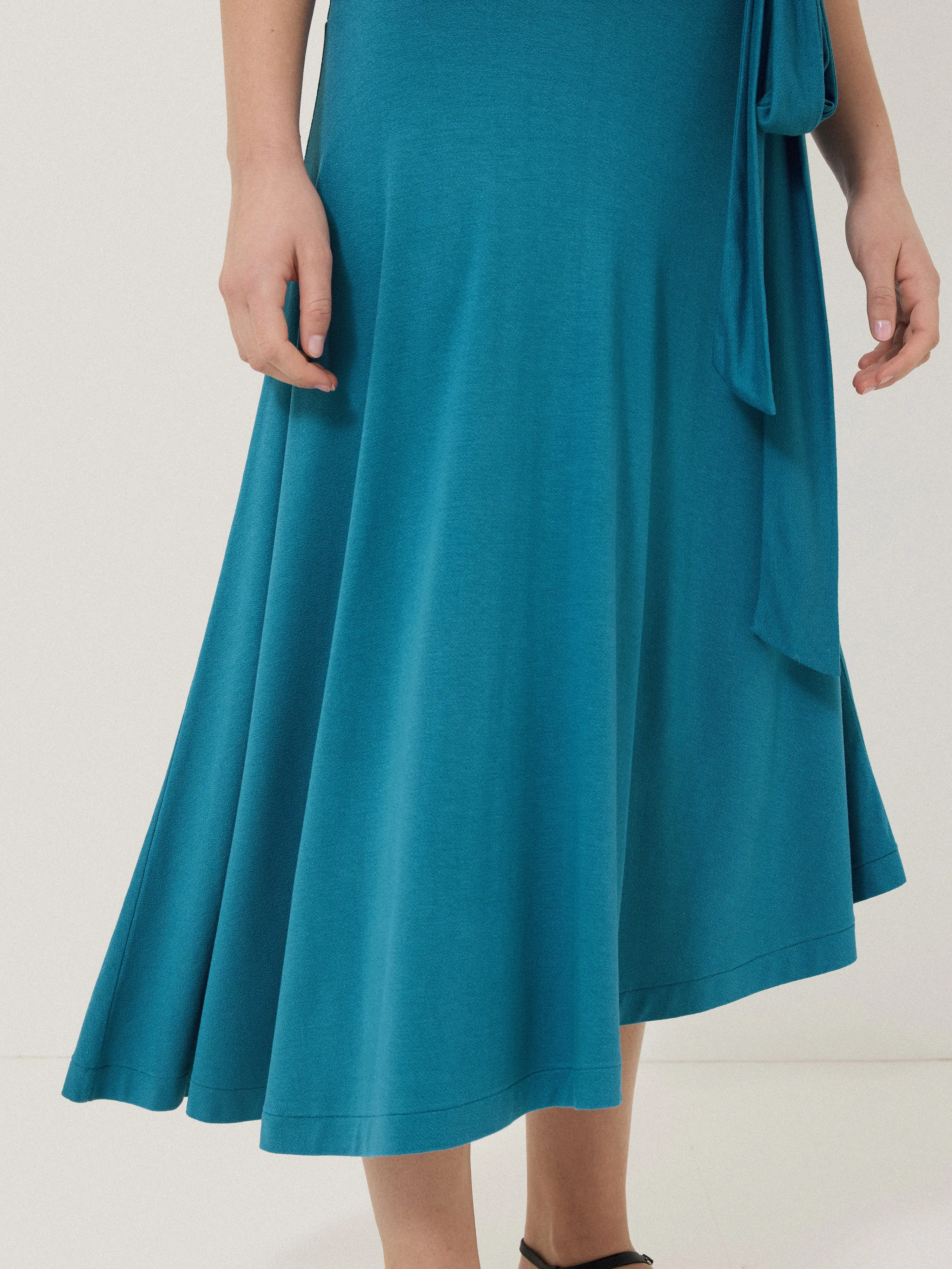 Side Tie Asymmetric Dress | Blue sold by Jigsaw product image thumbnail 3