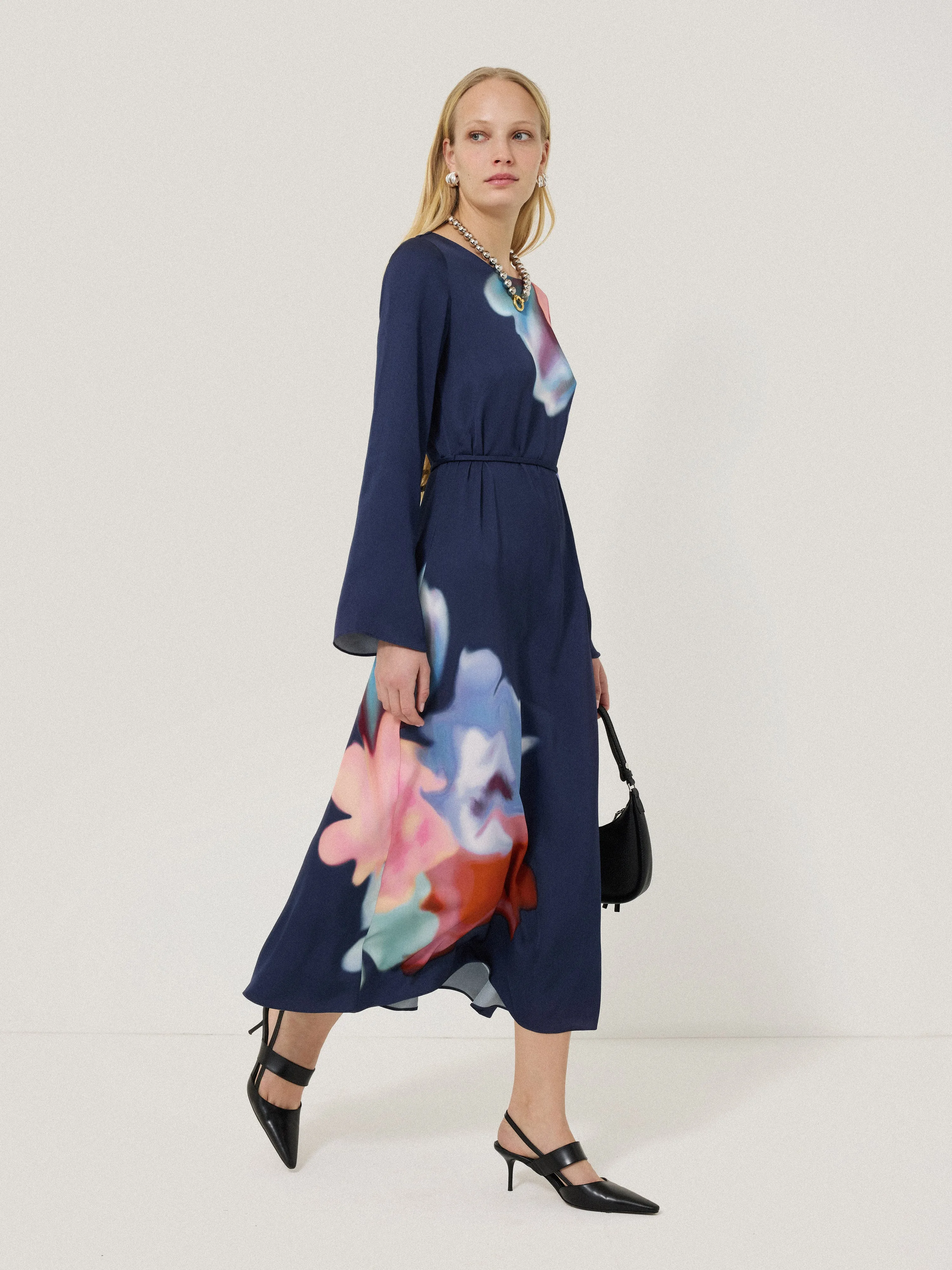 Dreamy Floral Midi Dress | Navy sold by Jigsaw product image thumbnail 4