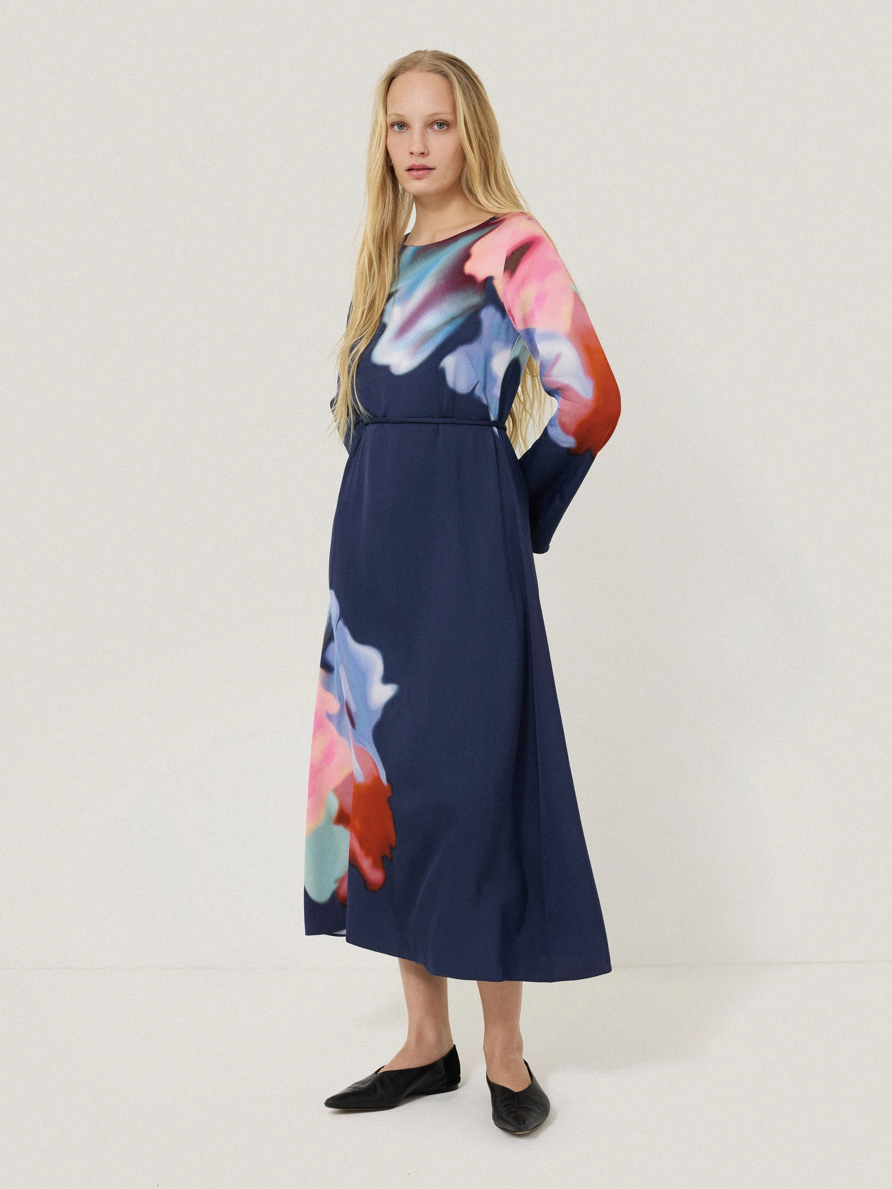 Dreamy Floral Midi Dress | Navy sold by Jigsaw
