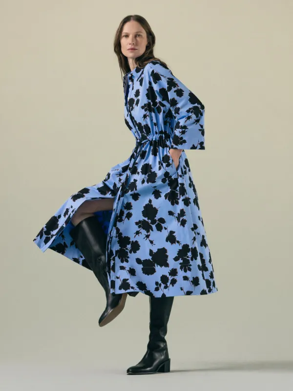 Outline Rose Shirt Dress | Blue sold by Jigsaw