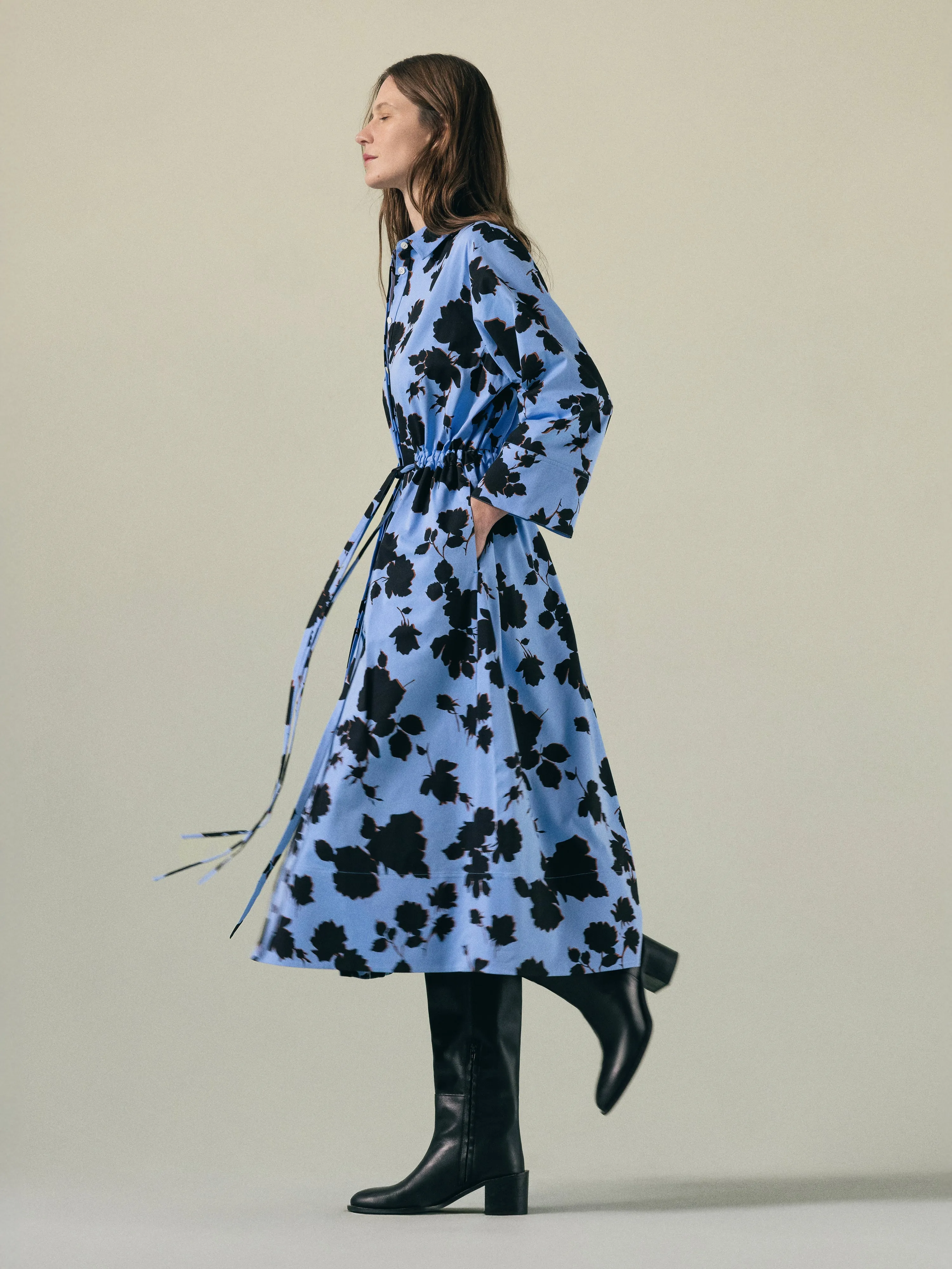 Outline Rose Shirt Dress | Blue sold by Jigsaw product image thumbnail 5