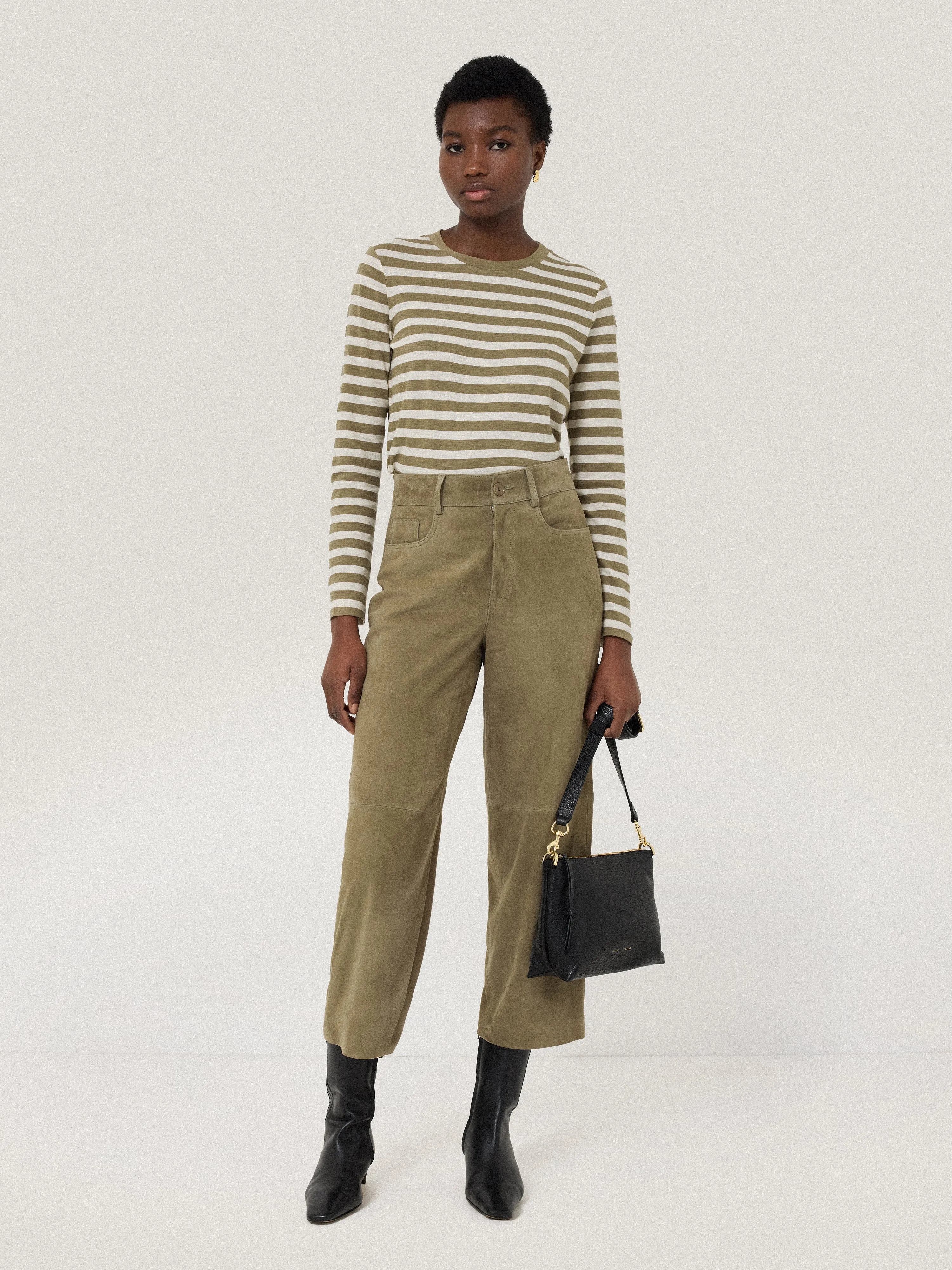 Cotton Stripe Long Sleeve Tee | Khaki sold by Jigsaw product image thumbnail 3