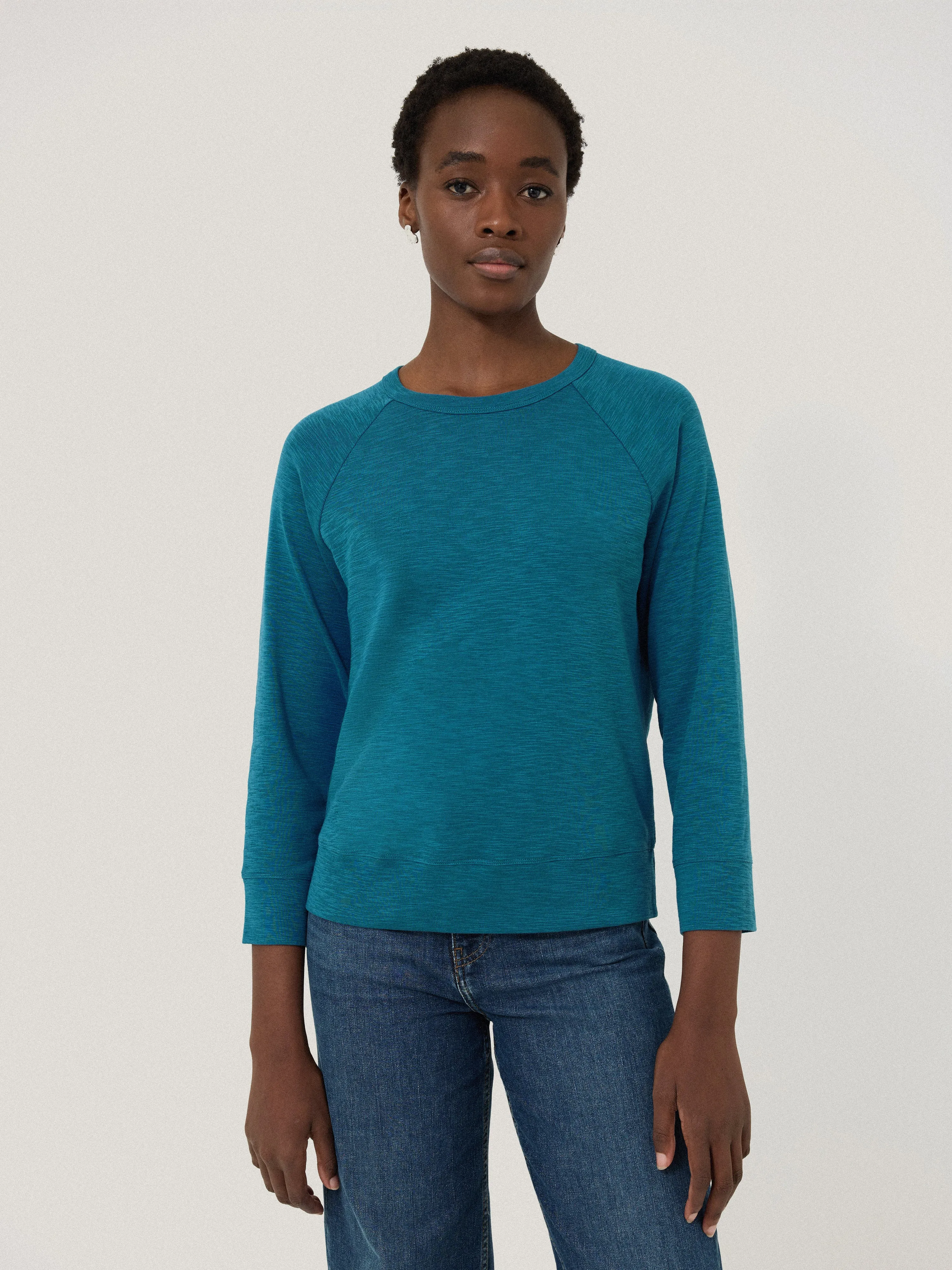 Cotton Luxe Raglan Tee | Calm Blue sold by Jigsaw