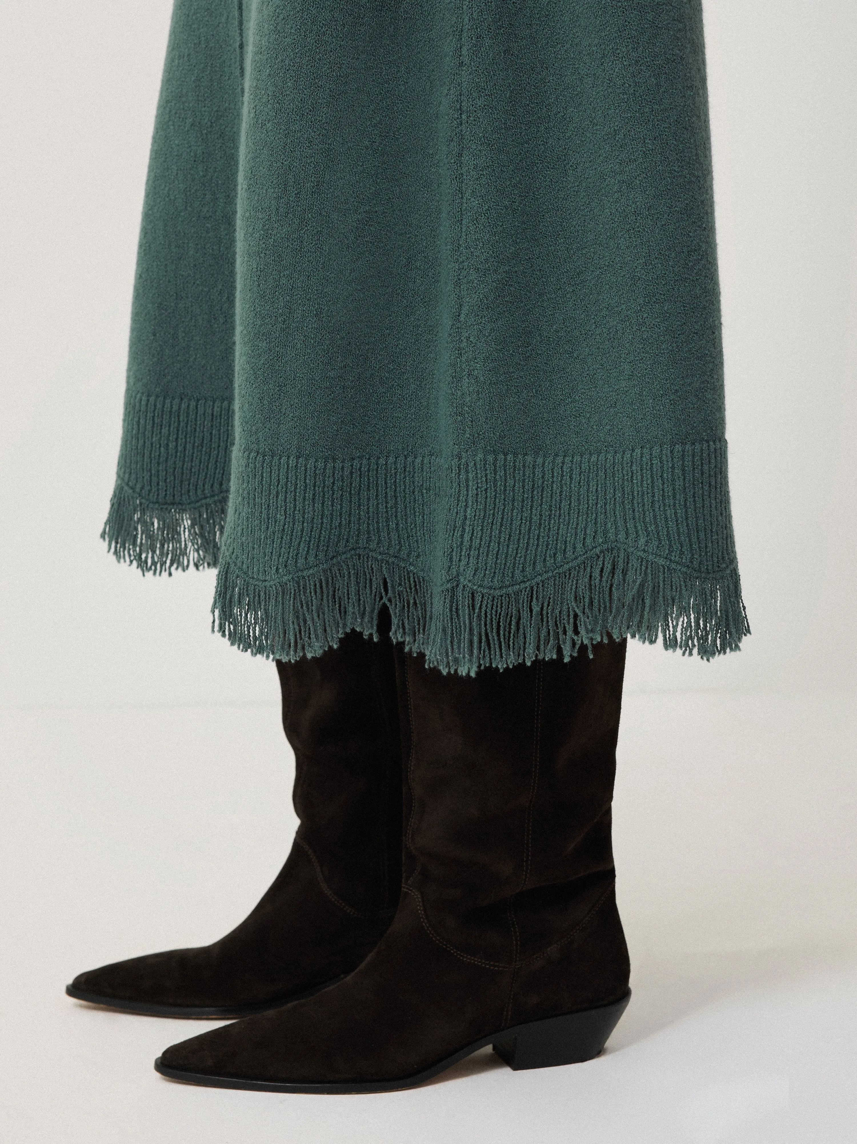 Silk Blend Boucle Fringe Skirt | Blue sold by Jigsaw product image thumbnail 3