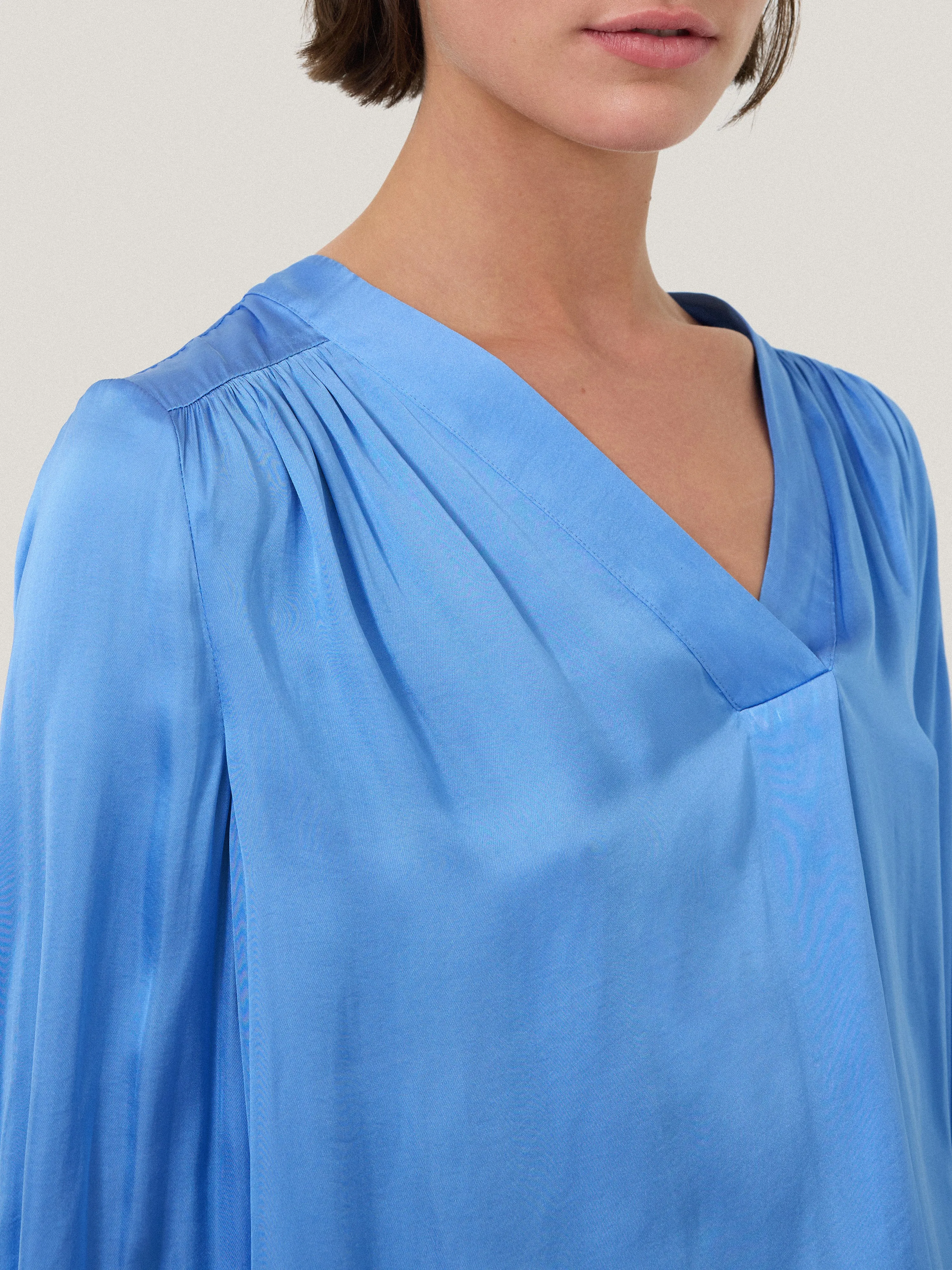 Recycled Satin Tunic Top | Blue sold by Jigsaw product image thumbnail 4