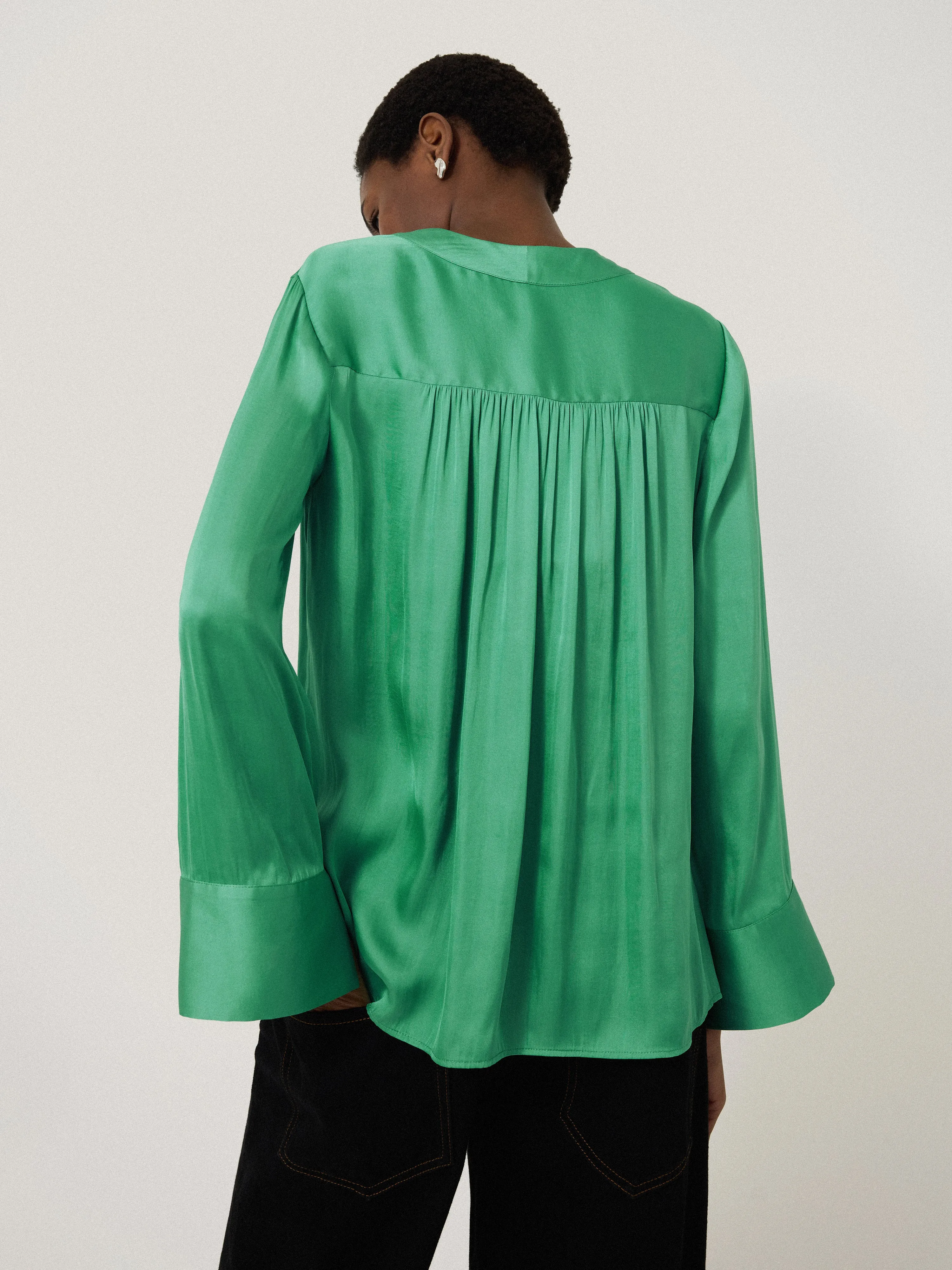 Recycled Satin Tunic Top | Green sold by Jigsaw product image thumbnail 5
