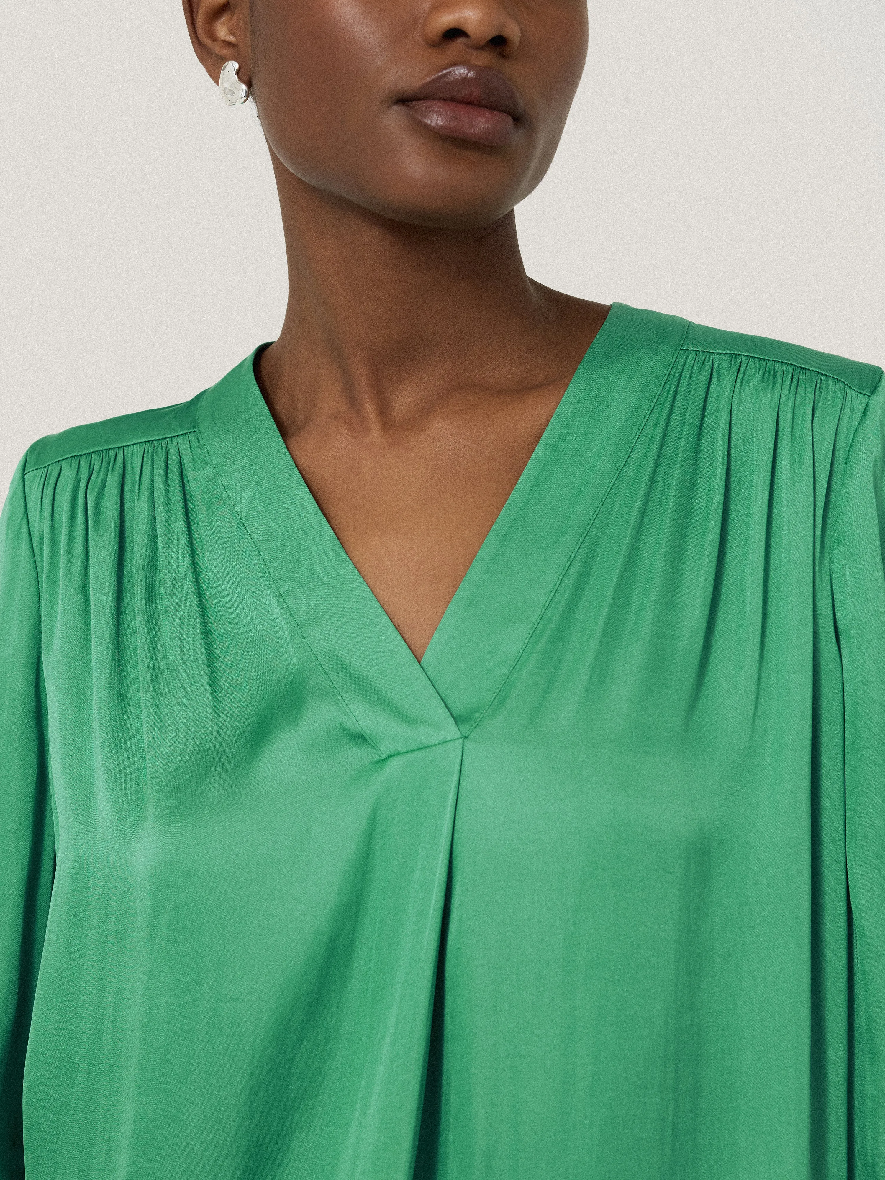 Recycled Satin Tunic Top | Green sold by Jigsaw product image thumbnail 4