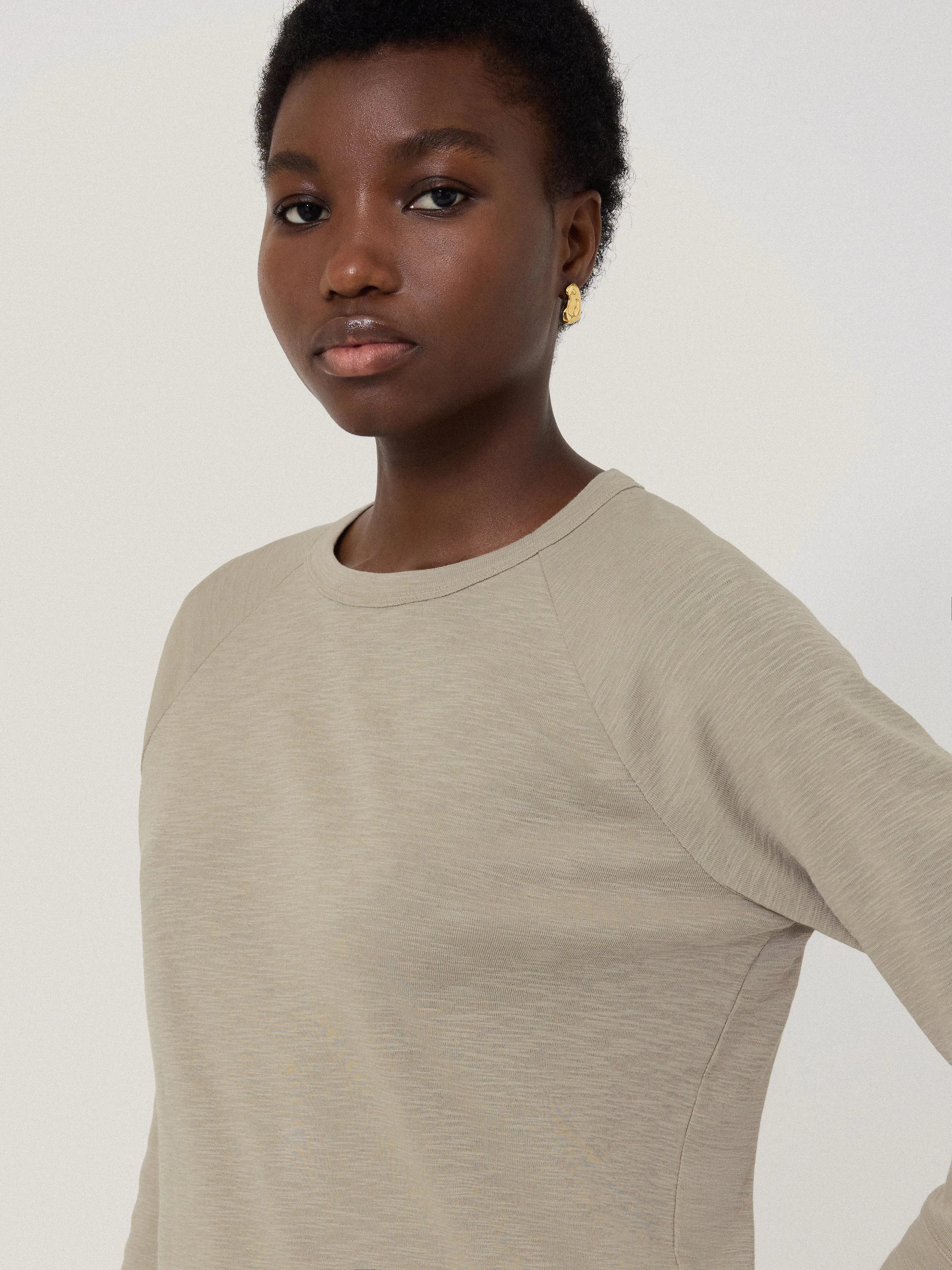 Cotton Luxe Raglan Tee | Grey sold by Jigsaw product image thumbnail 4