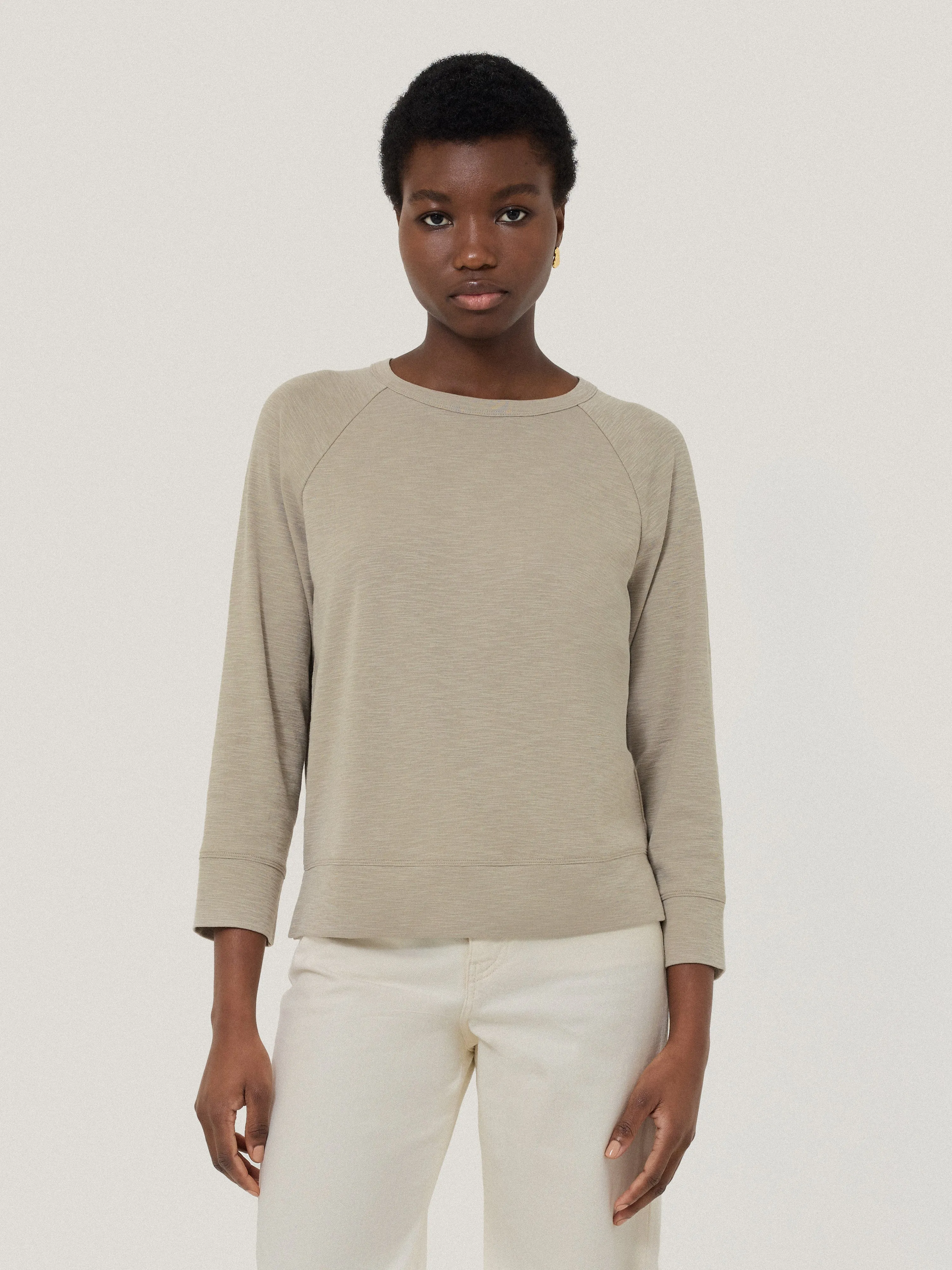 Cotton Luxe Raglan Tee | Grey sold by Jigsaw