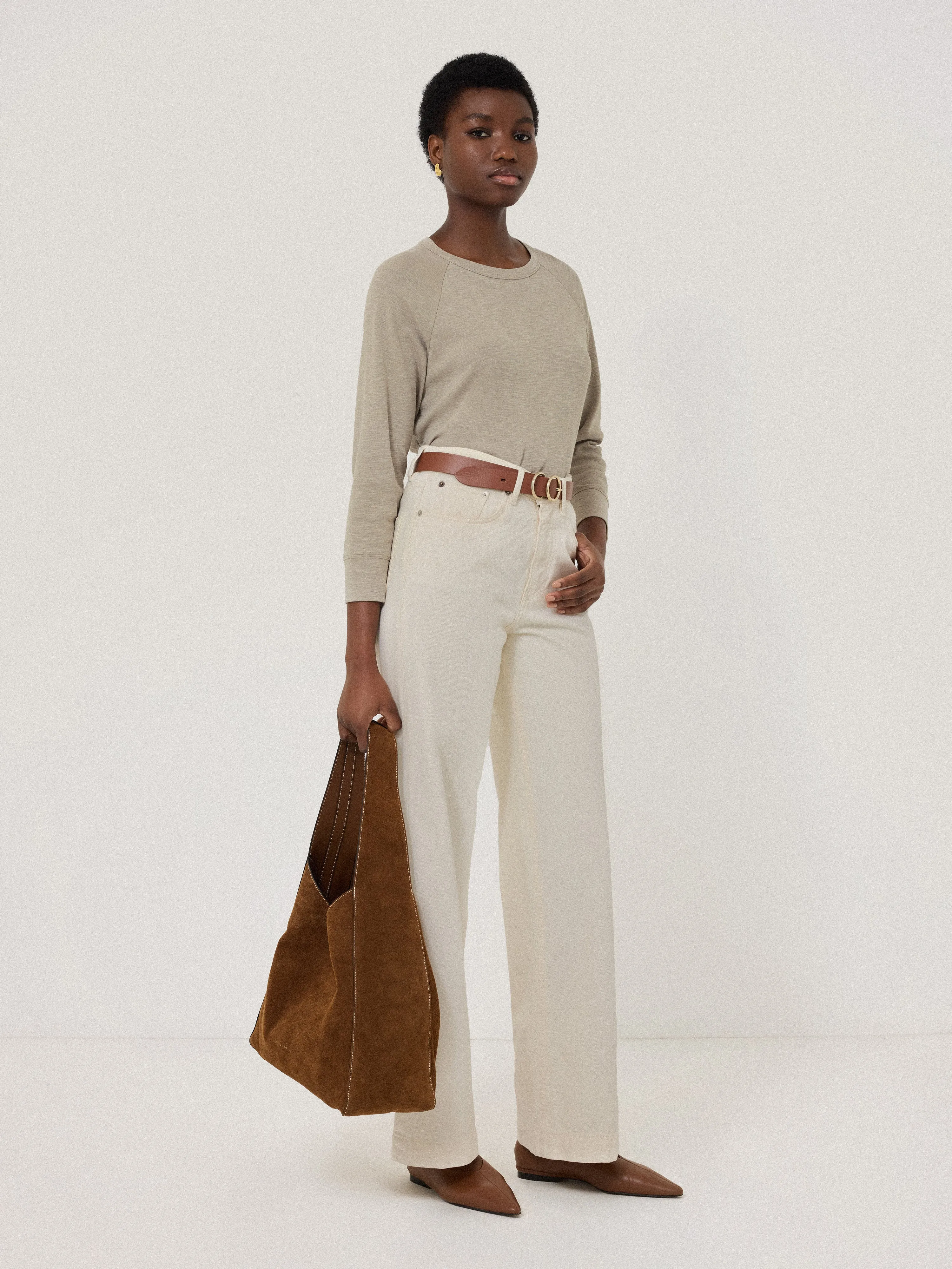 Cotton Luxe Raglan Tee | Grey sold by Jigsaw product image thumbnail 3