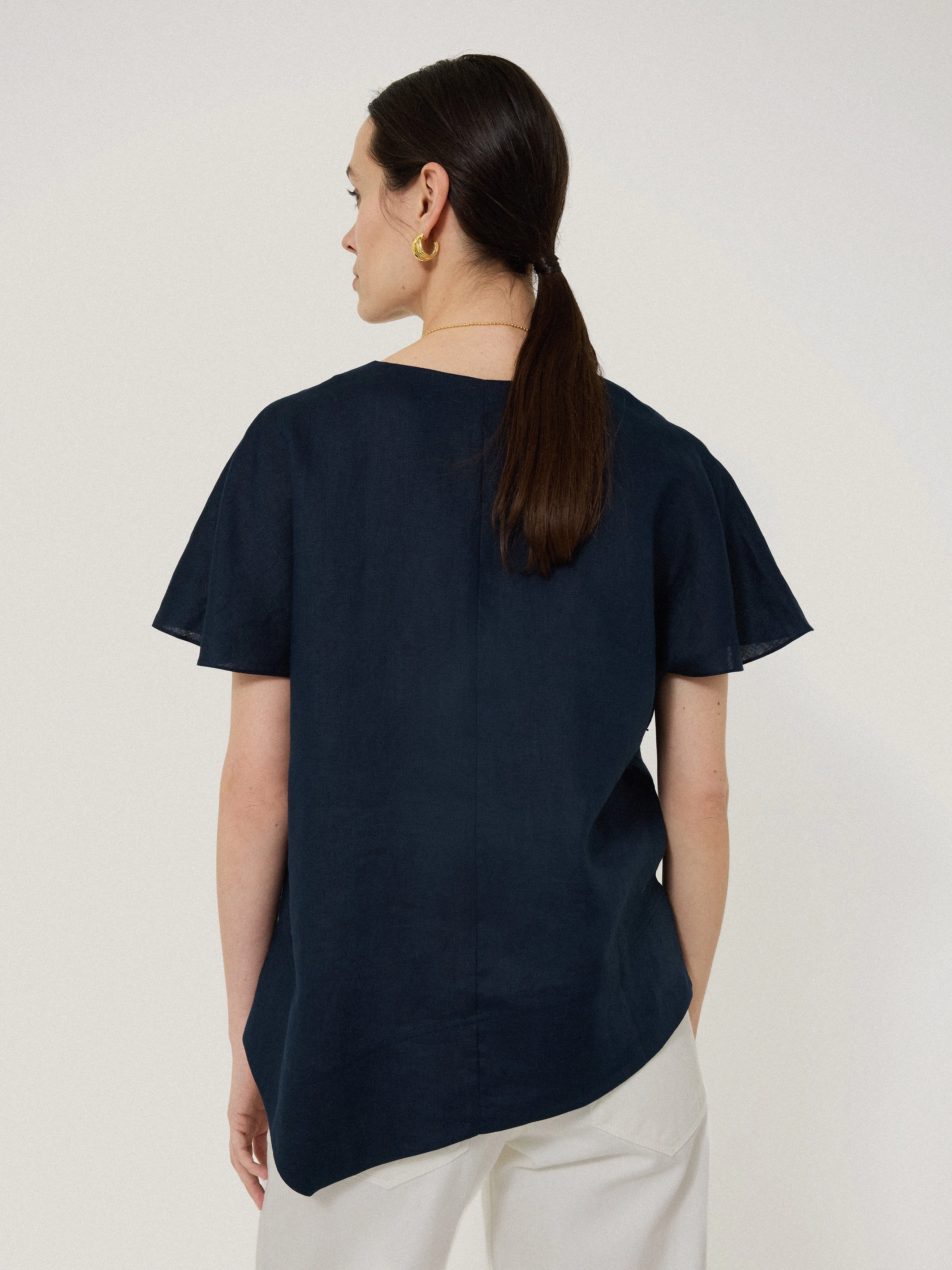 Linen Relaxed Top | Navy sold by Jigsaw product image thumbnail 5