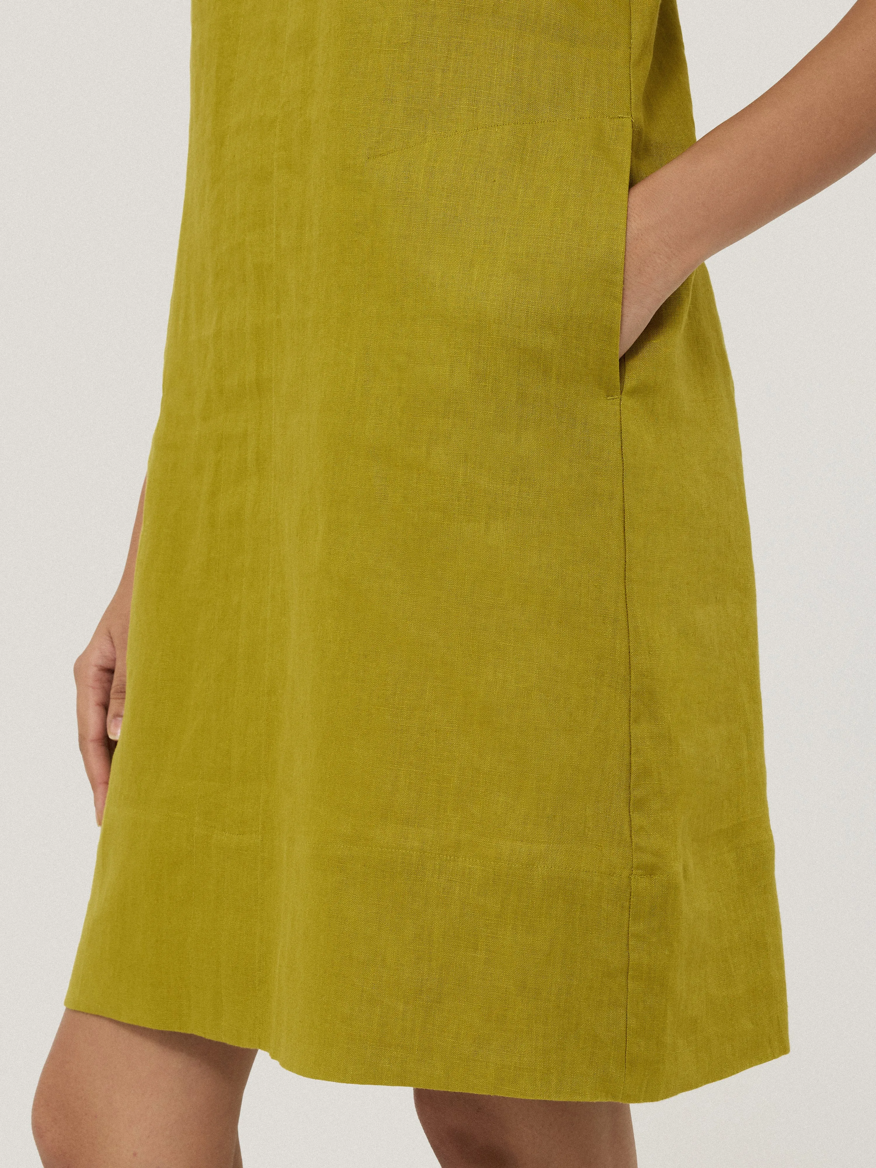 Linen Smocked T-shirt Dress | Green sold by Jigsaw product image thumbnail 3
