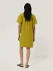 Linen Smocked T-shirt Dress | Green sold by Jigsaw