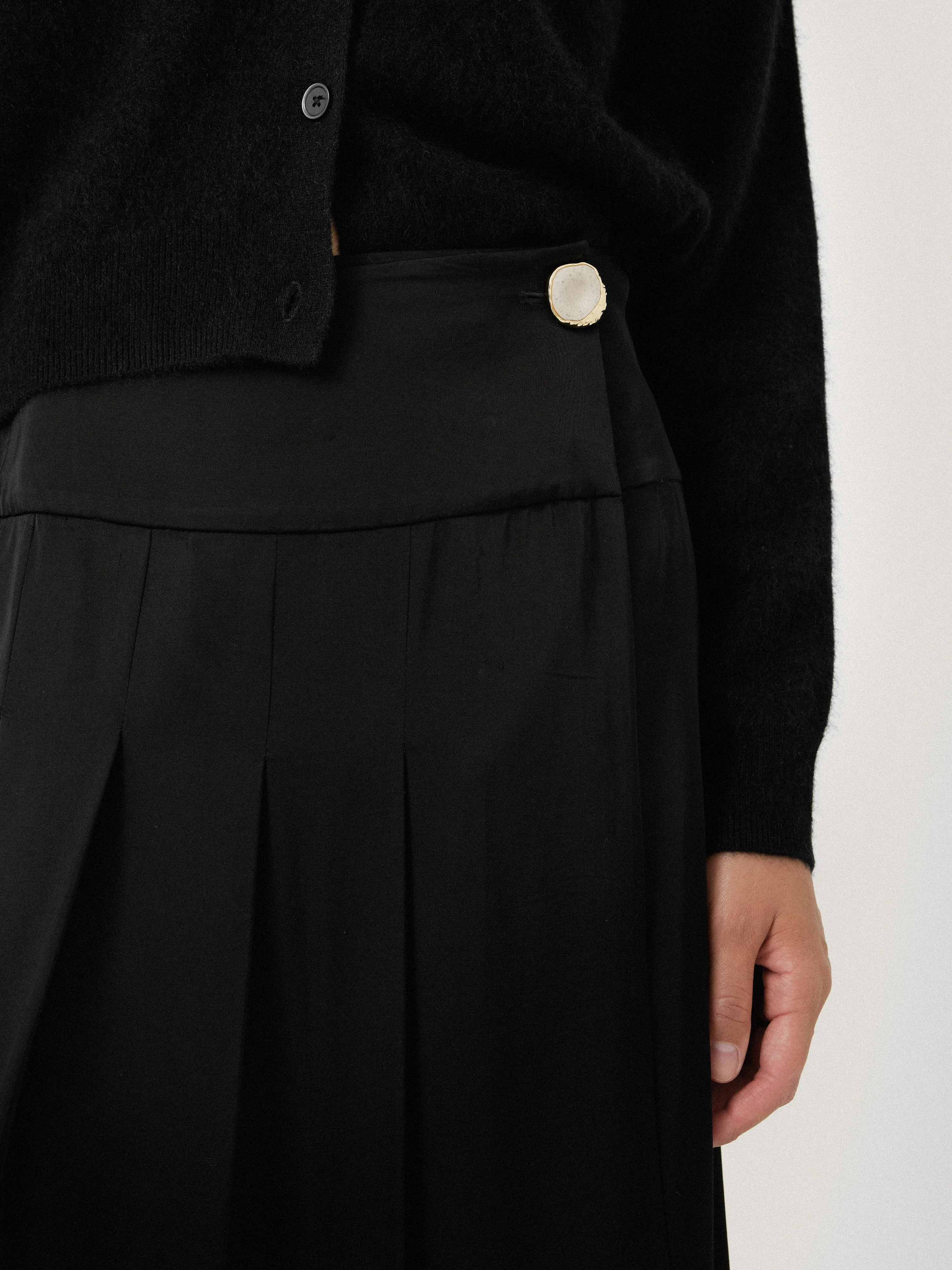 Pleated Midi Skirt | Black sold by Jigsaw product image thumbnail 2