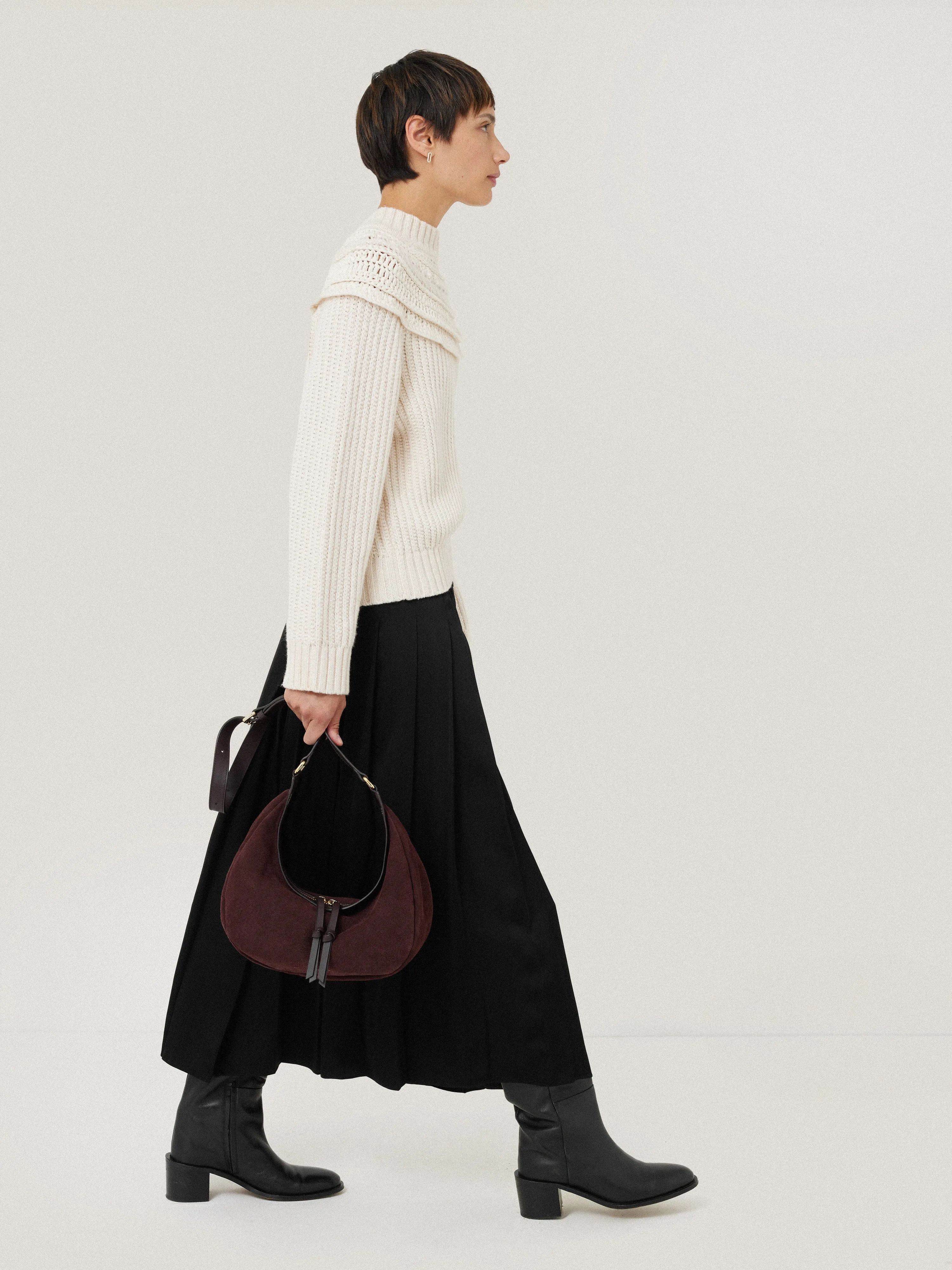 Pleated Midi Skirt | Black sold by Jigsaw product image thumbnail 5