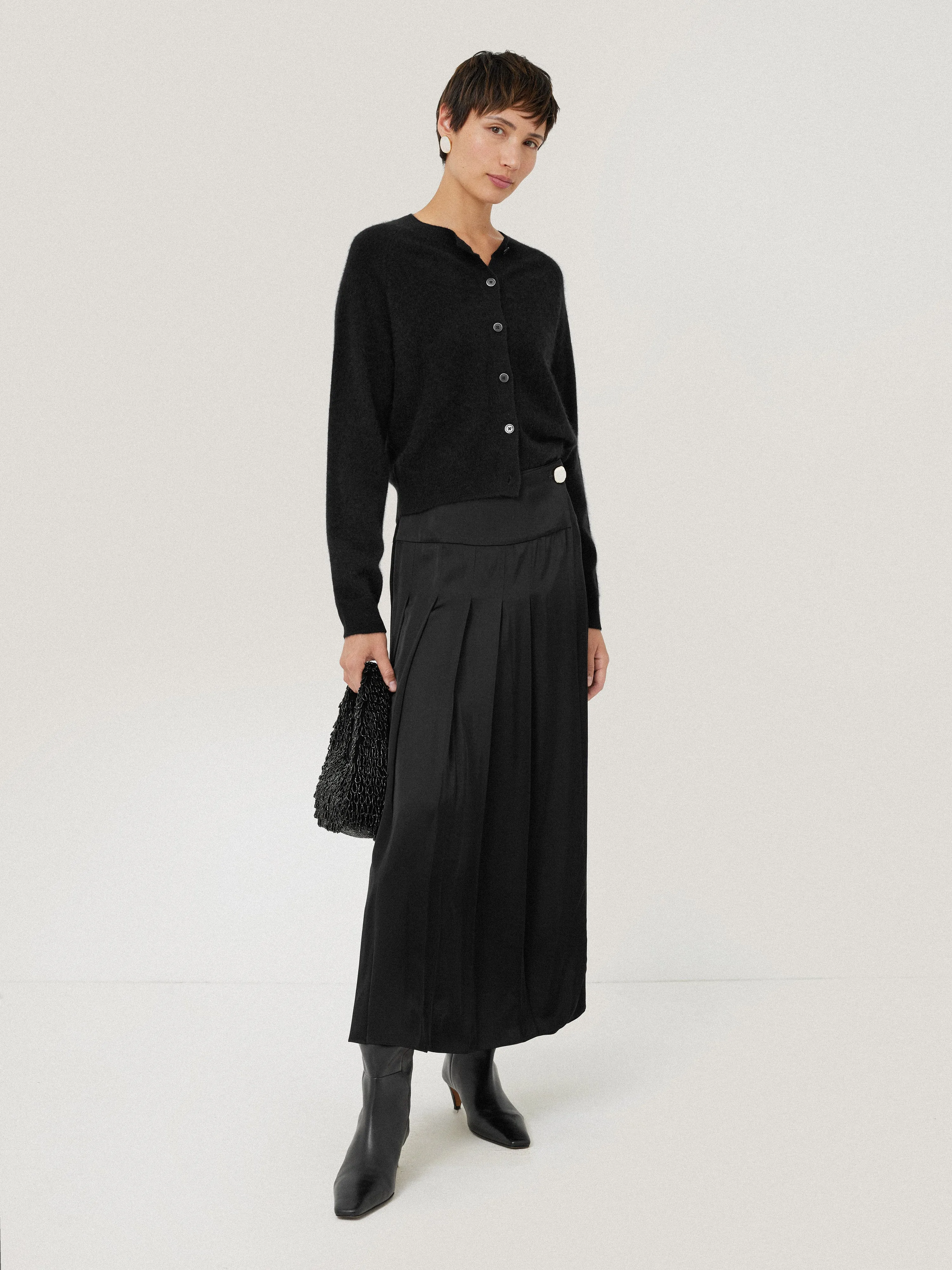 Pleated Midi Skirt | Black sold by Jigsaw product image thumbnail 3