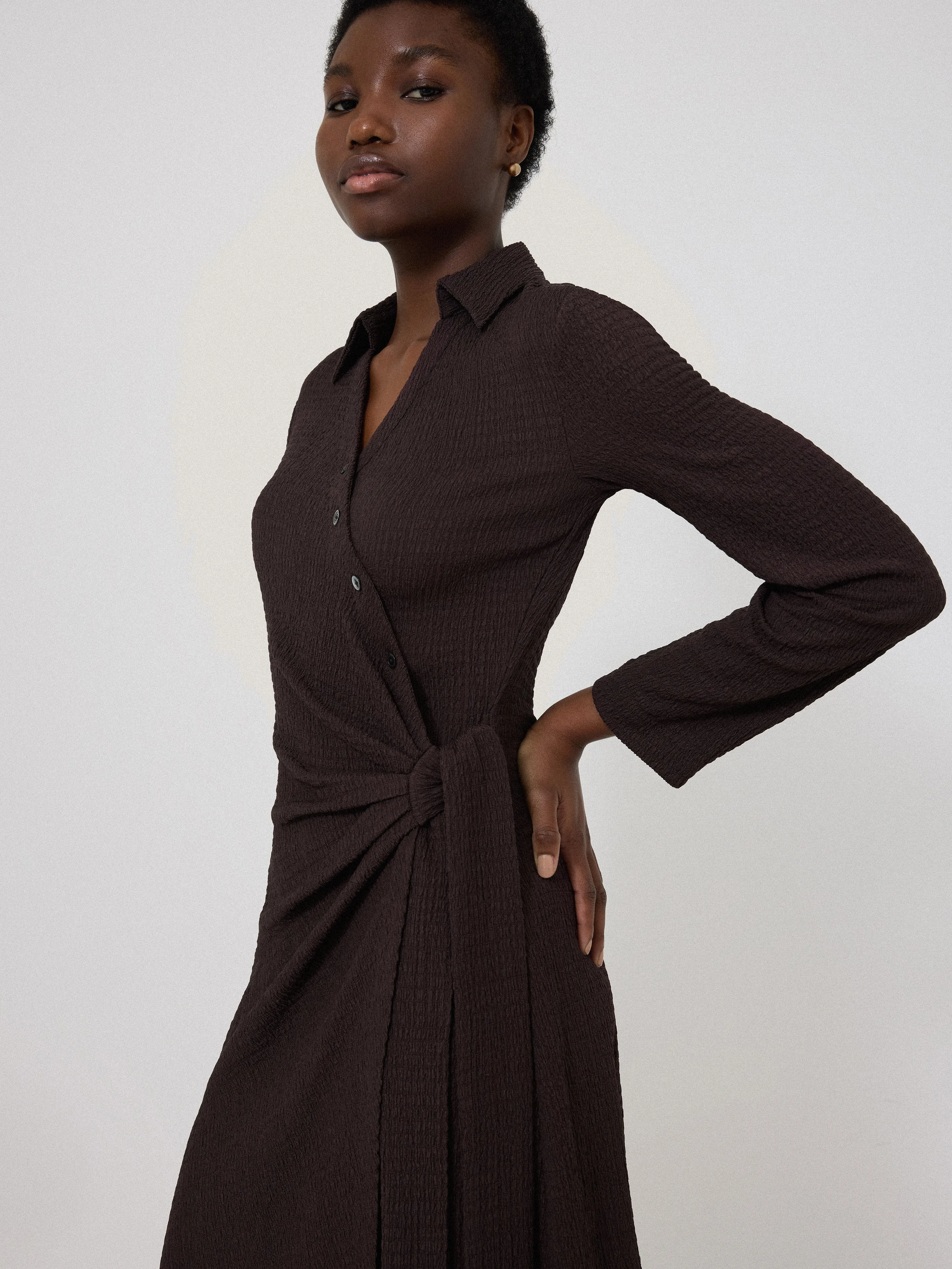 Shirt Wrap Dress | Oxblood sold by Jigsaw product image thumbnail 5