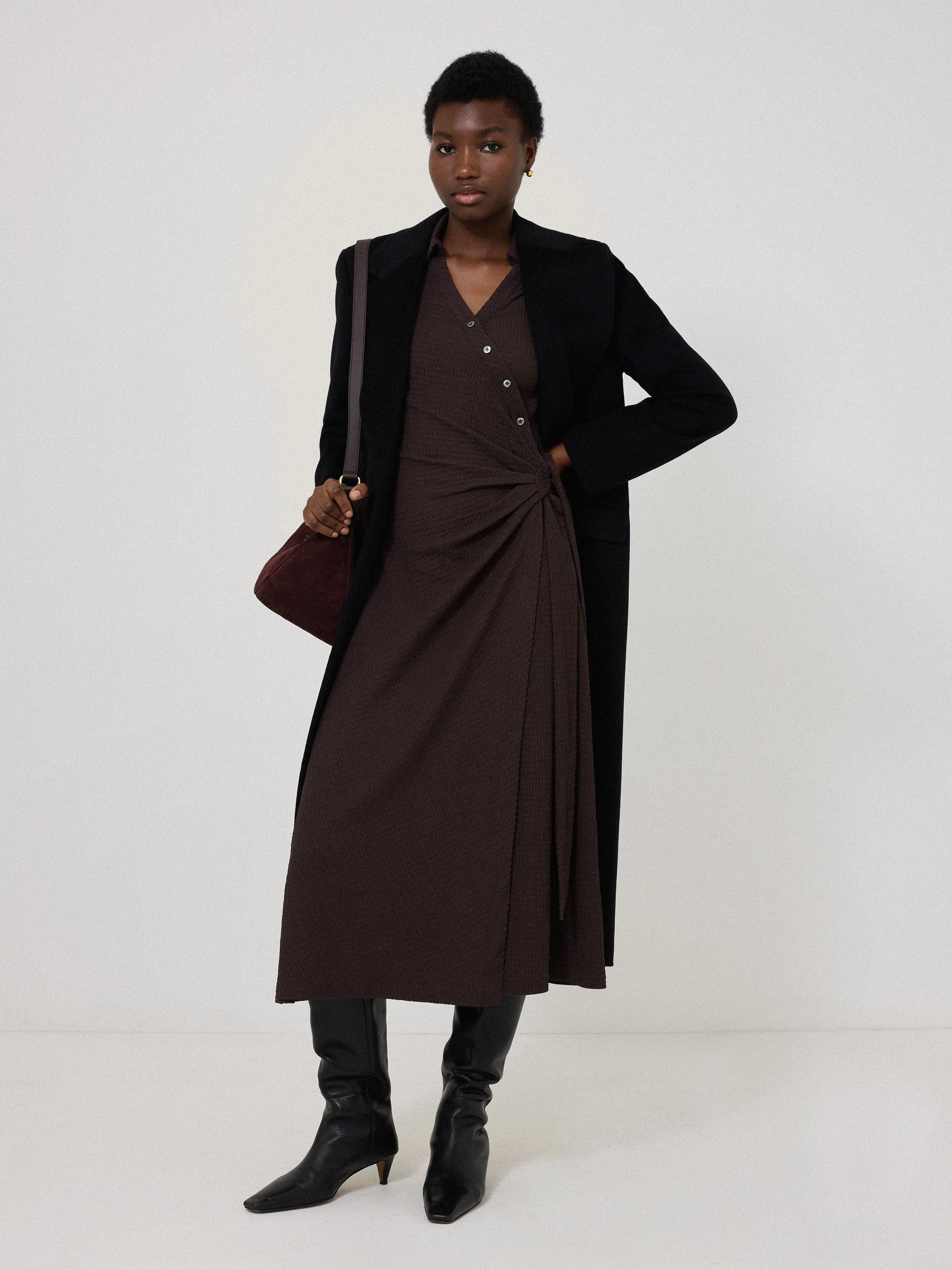 Shirt Wrap Dress | Oxblood sold by Jigsaw product image thumbnail 2