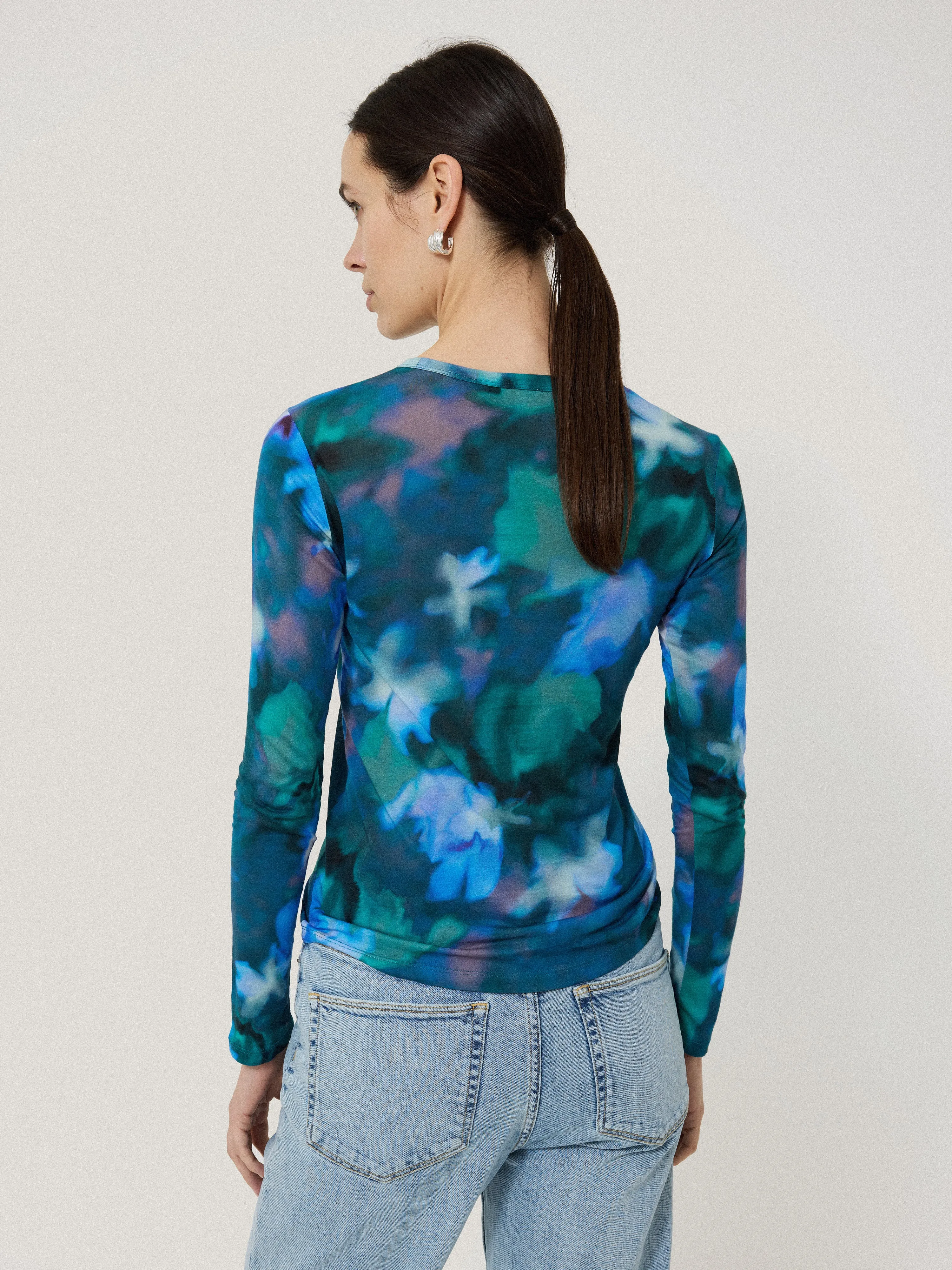 Floral Mist Long Sleeve Tee | Green sold by Jigsaw product image thumbnail 4