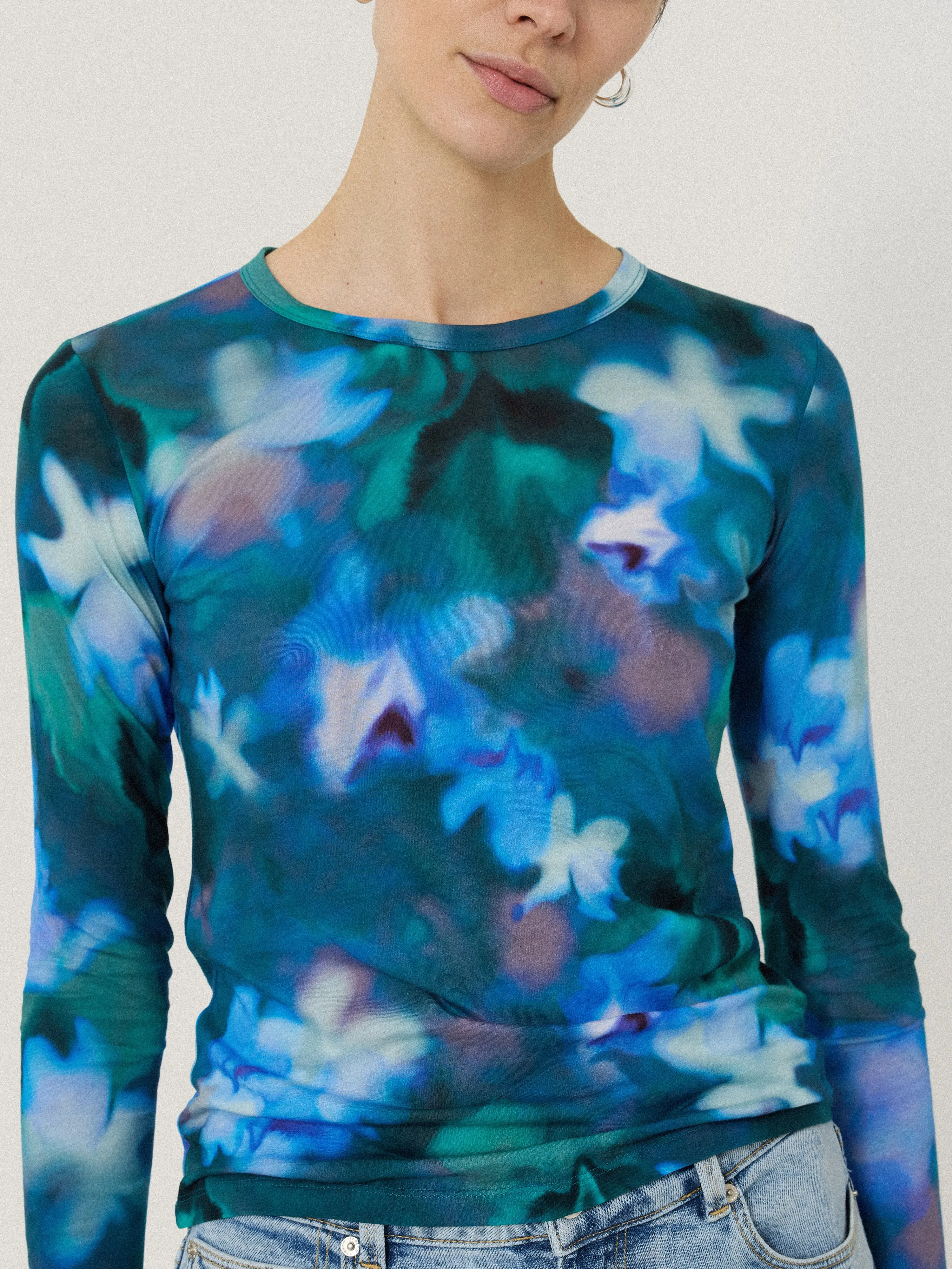 Floral Mist Long Sleeve Tee | Green sold by Jigsaw product image thumbnail 2