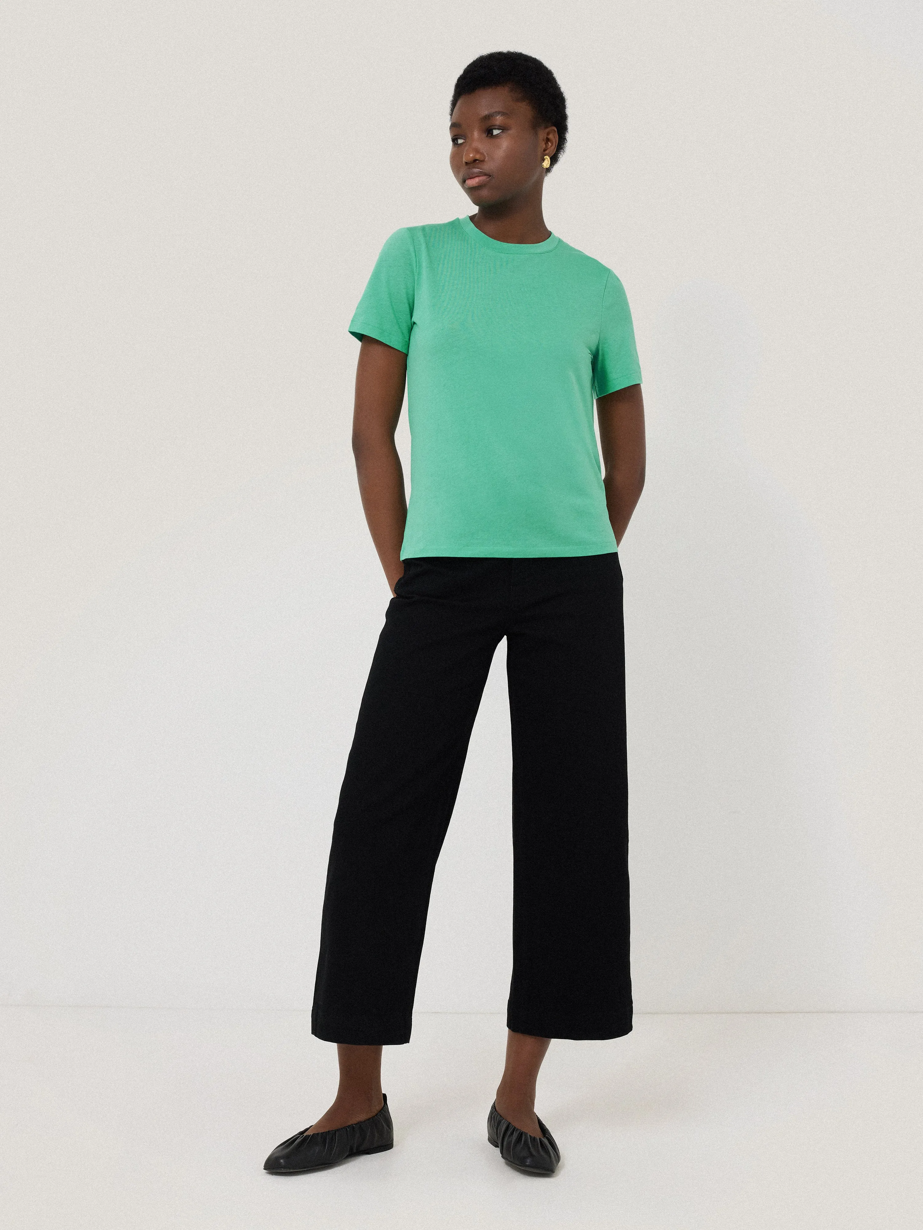 Supima Cotton Crew Neck Tee | Gemstone Green sold by Jigsaw product image thumbnail 2