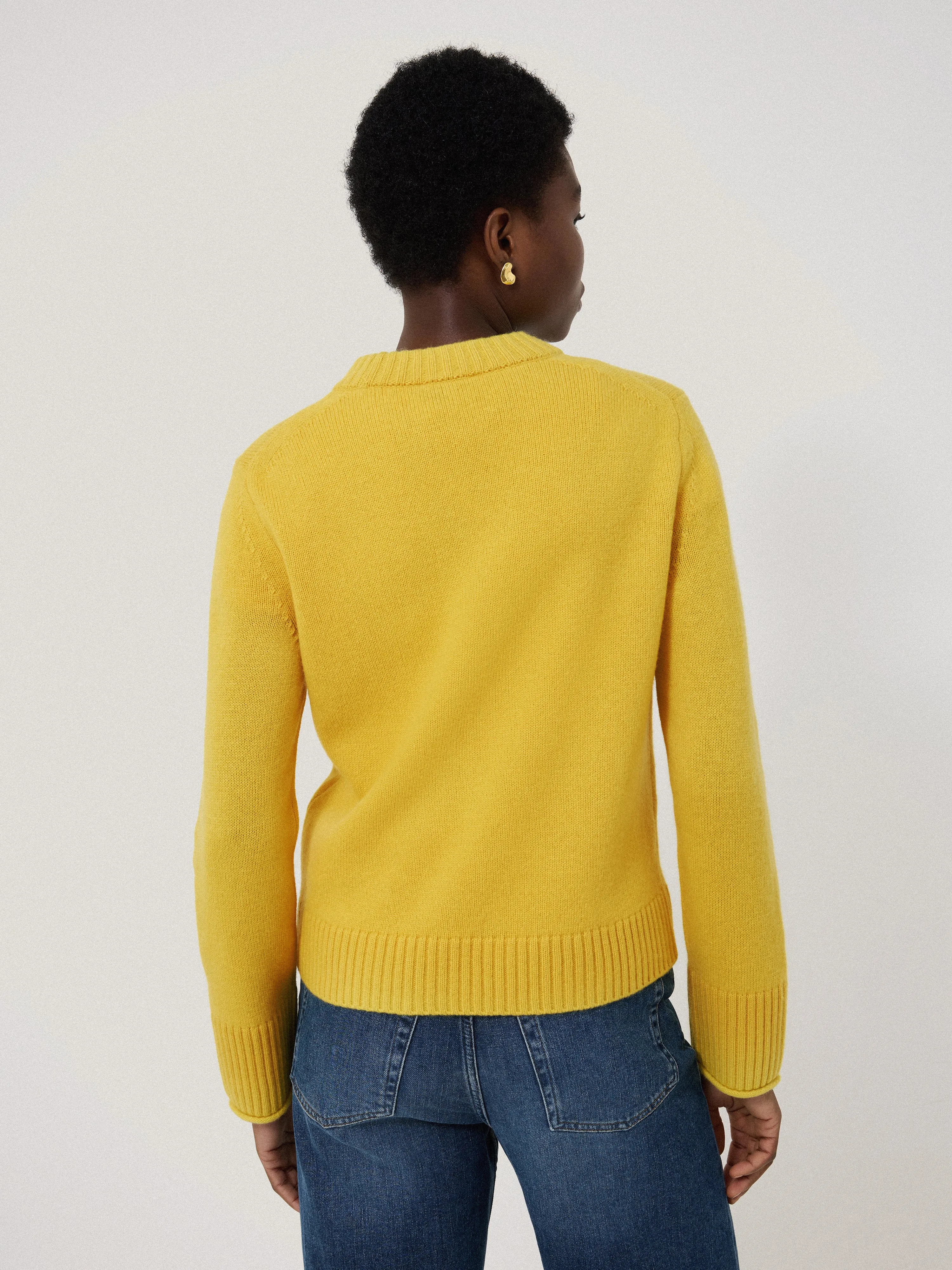 Compact Wool Cashmere Blend Jumper | Yellow sold by Jigsaw product image thumbnail 5