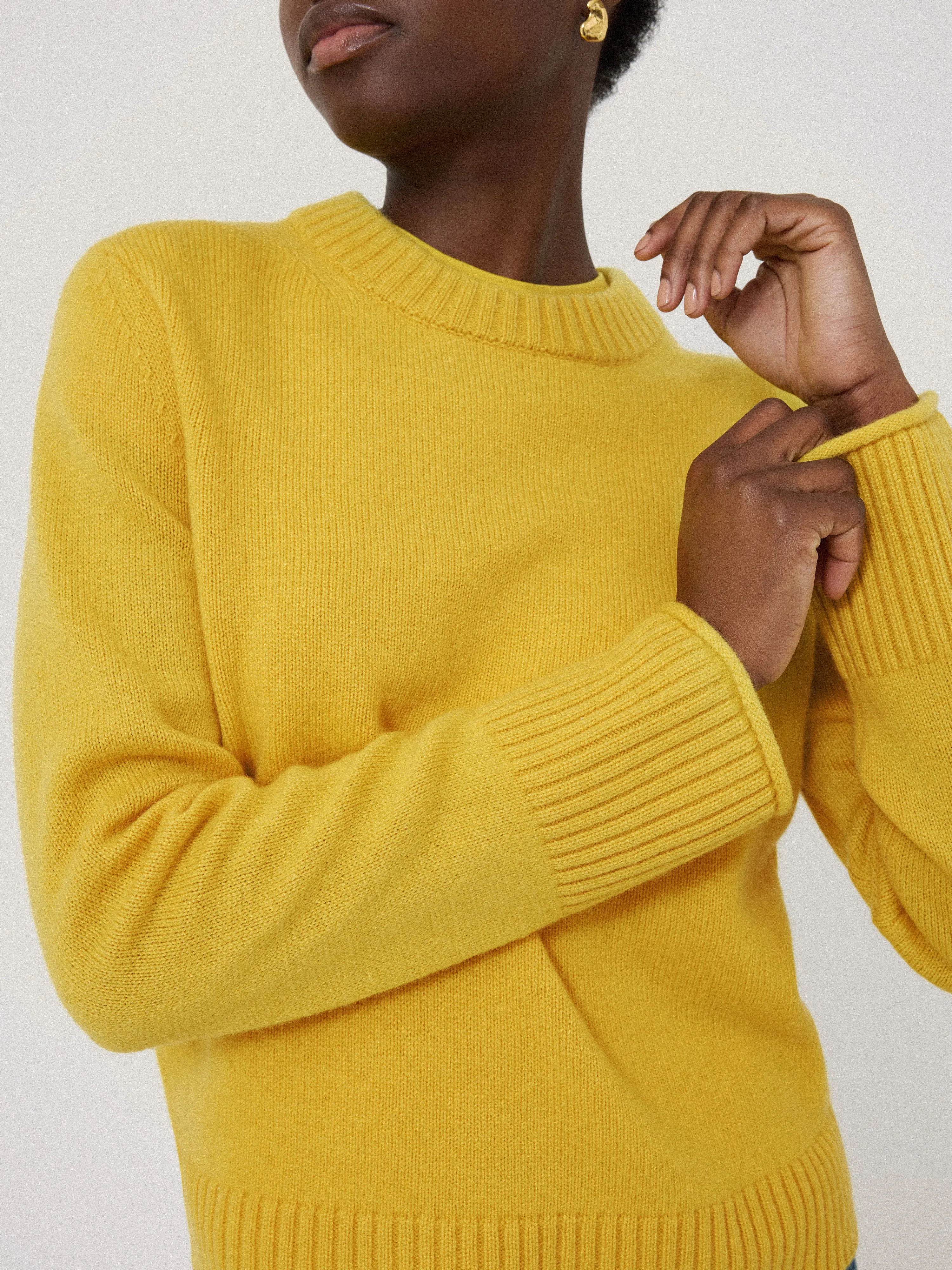 Compact Wool Cashmere Blend Jumper | Yellow sold by Jigsaw product image thumbnail 3