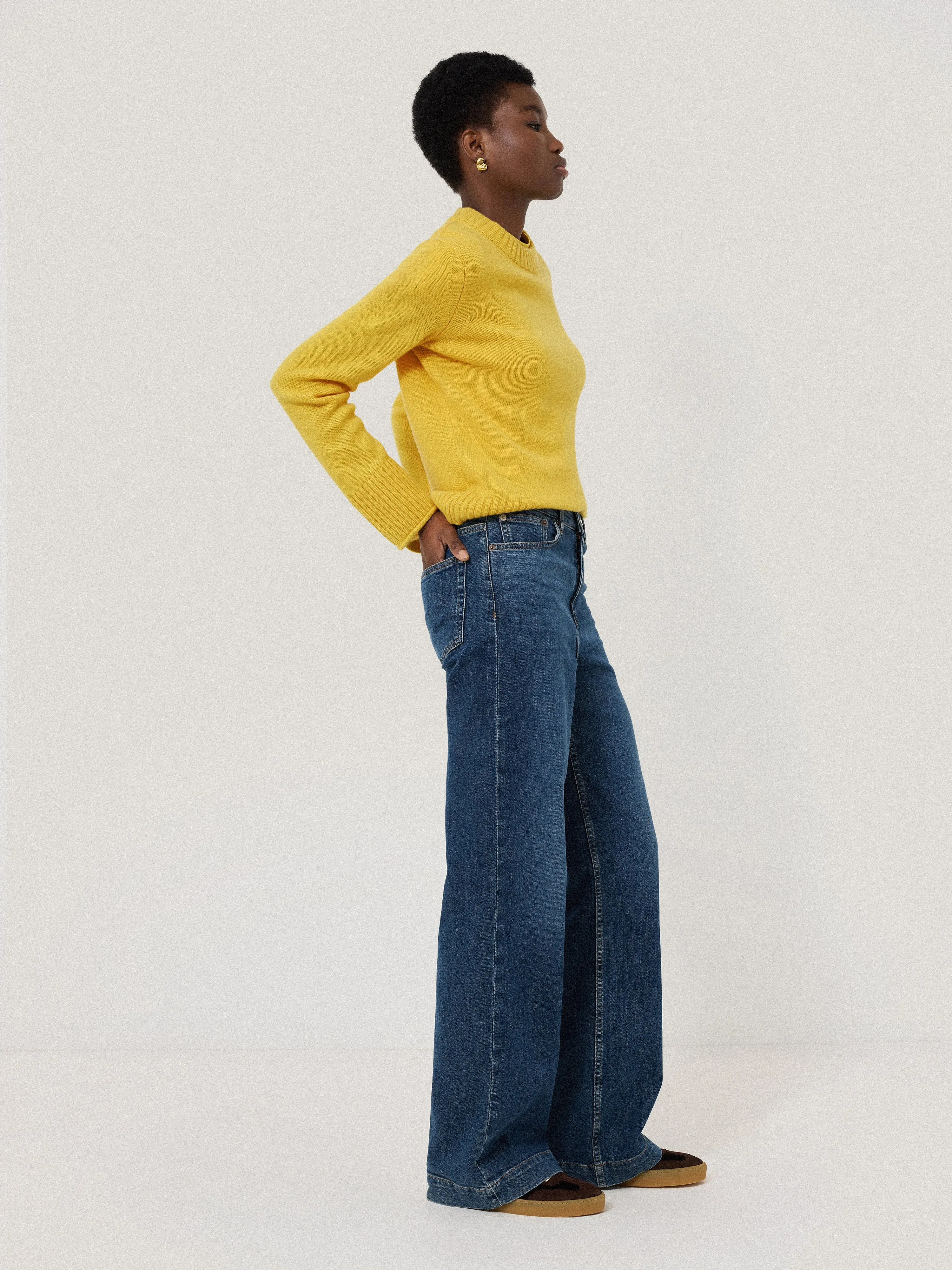 Compact Wool Cashmere Blend Jumper | Yellow sold by Jigsaw product image thumbnail 4
