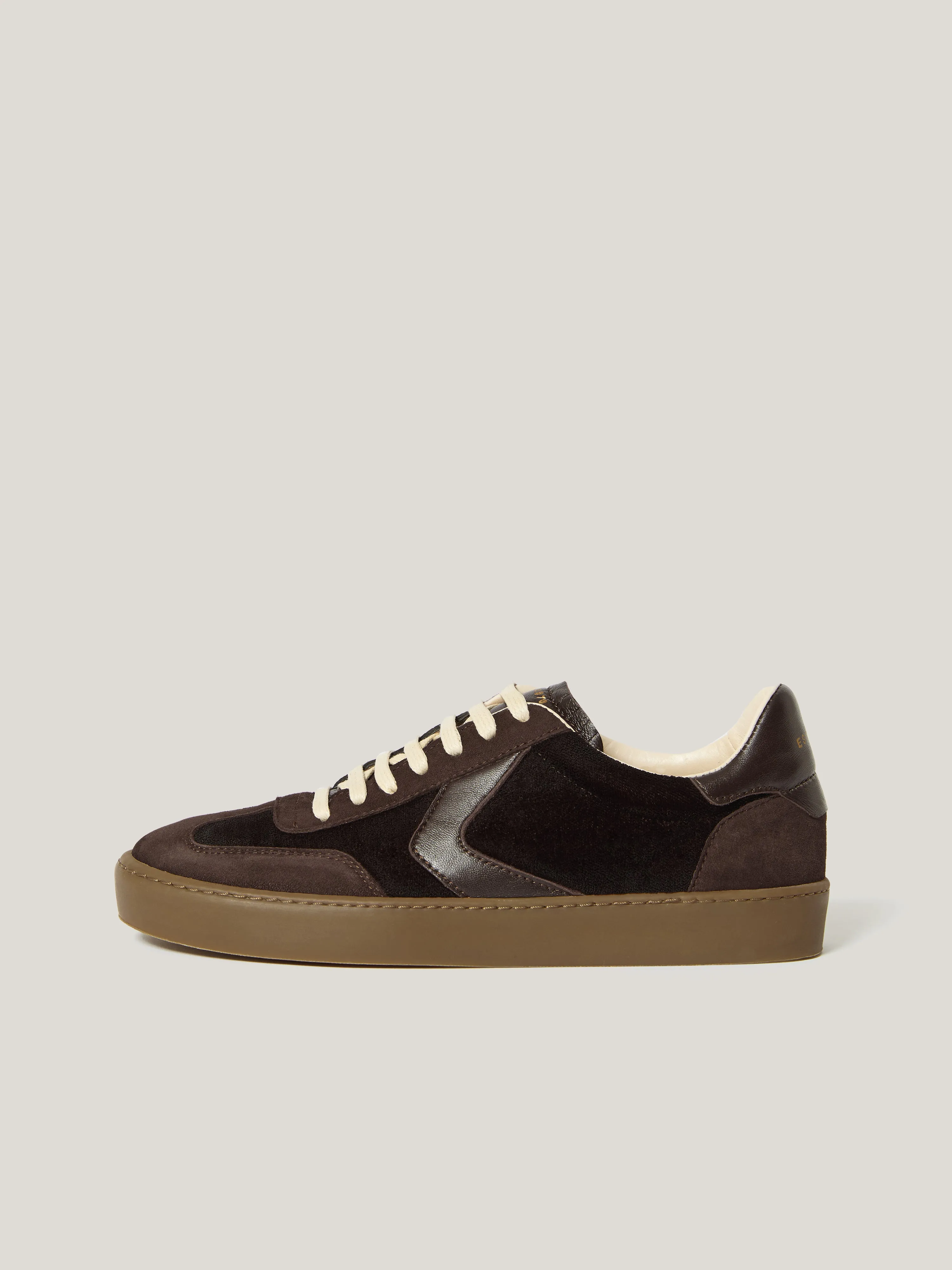 Portland Vintage Classic Trainer | Chocolate sold by Jigsaw