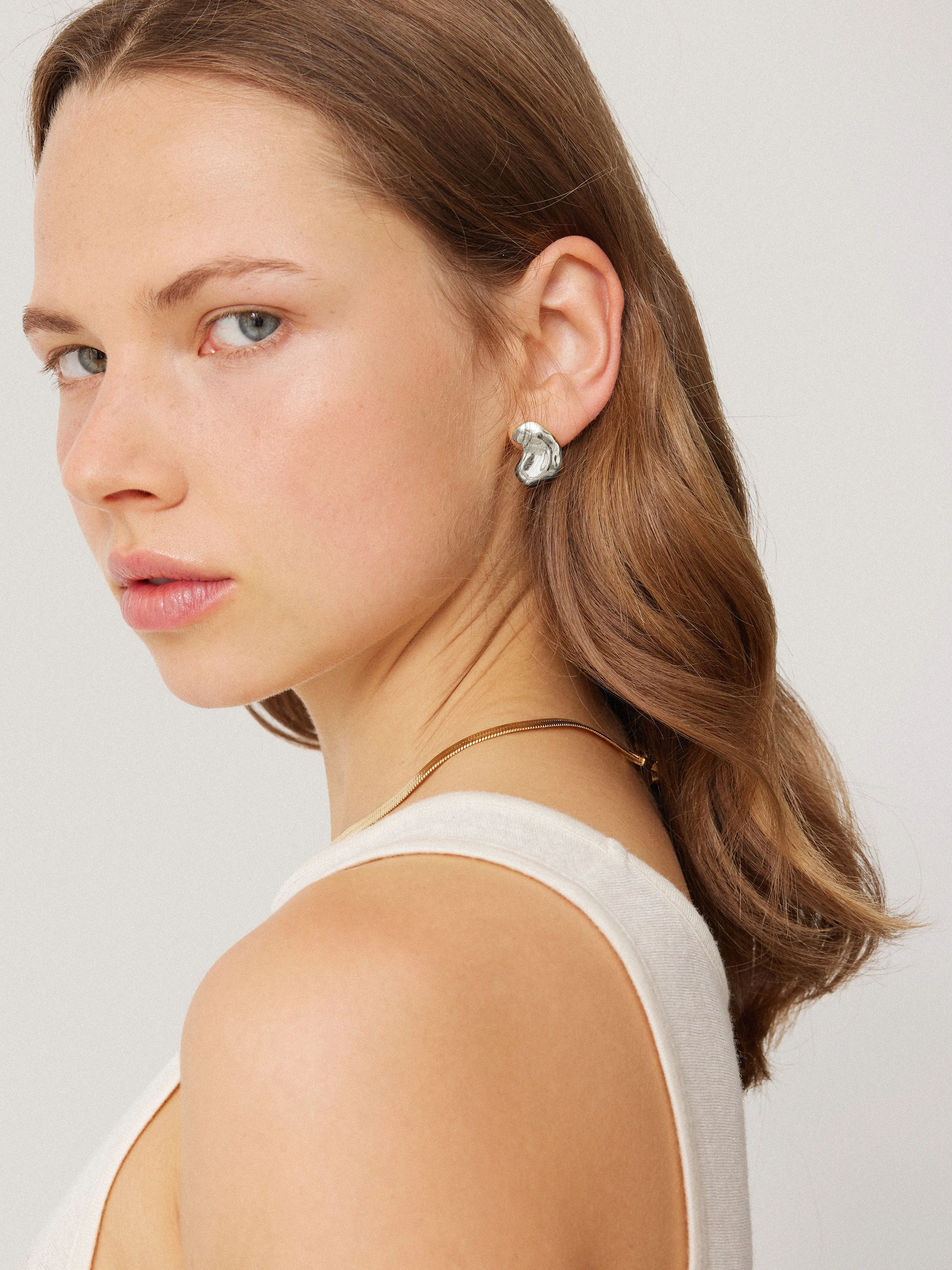 Molten Stud Earring | Silver sold by Jigsaw product image thumbnail 2