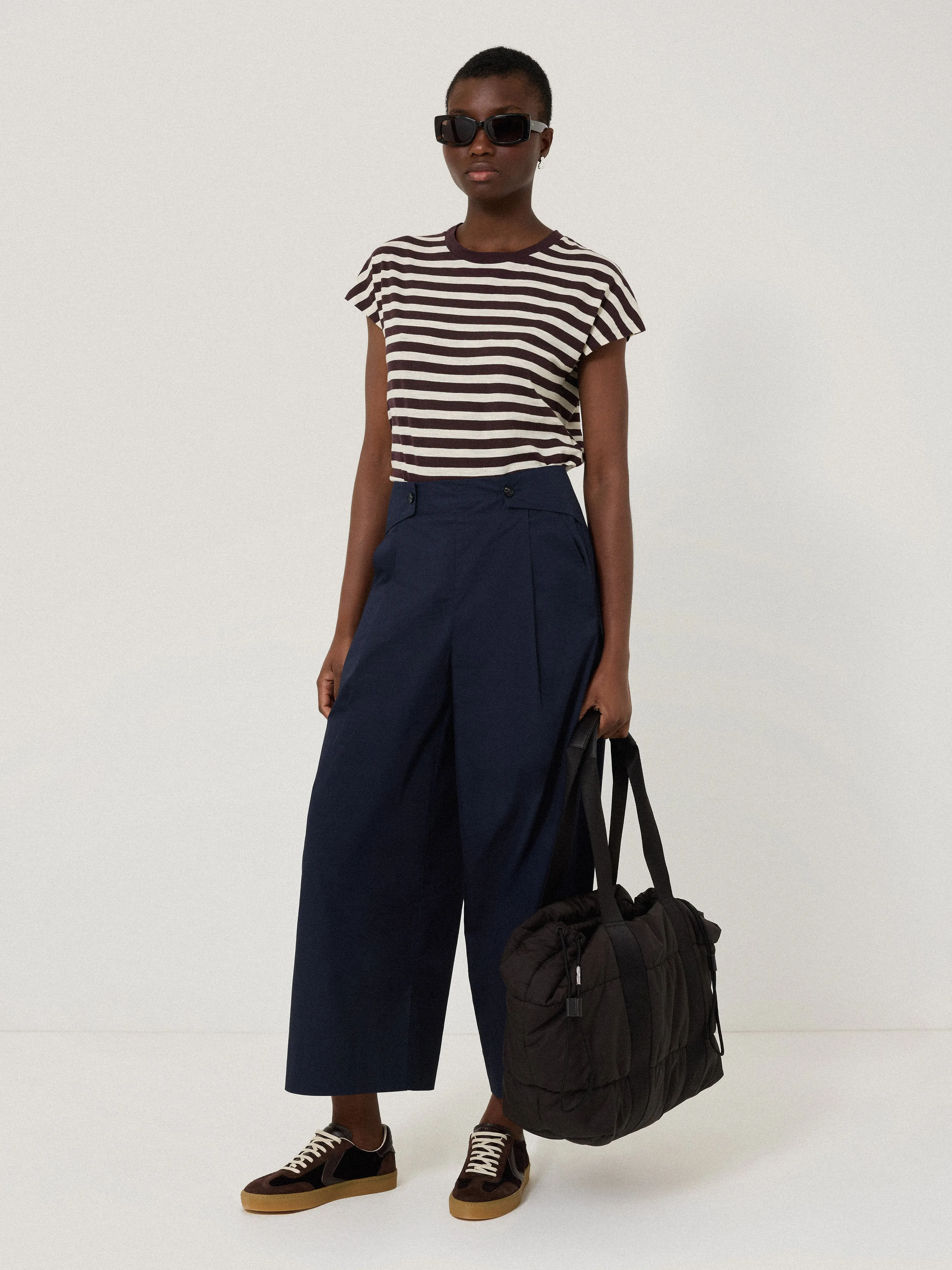 Cotton Slub Stripe Cap Sleeve Top | Oxblood sold by Jigsaw product image thumbnail 4