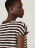 Cotton Slub Stripe Cap Sleeve Top | Oxblood sold by Jigsaw