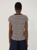 Cotton Slub Stripe Cap Sleeve Top | Oxblood sold by Jigsaw