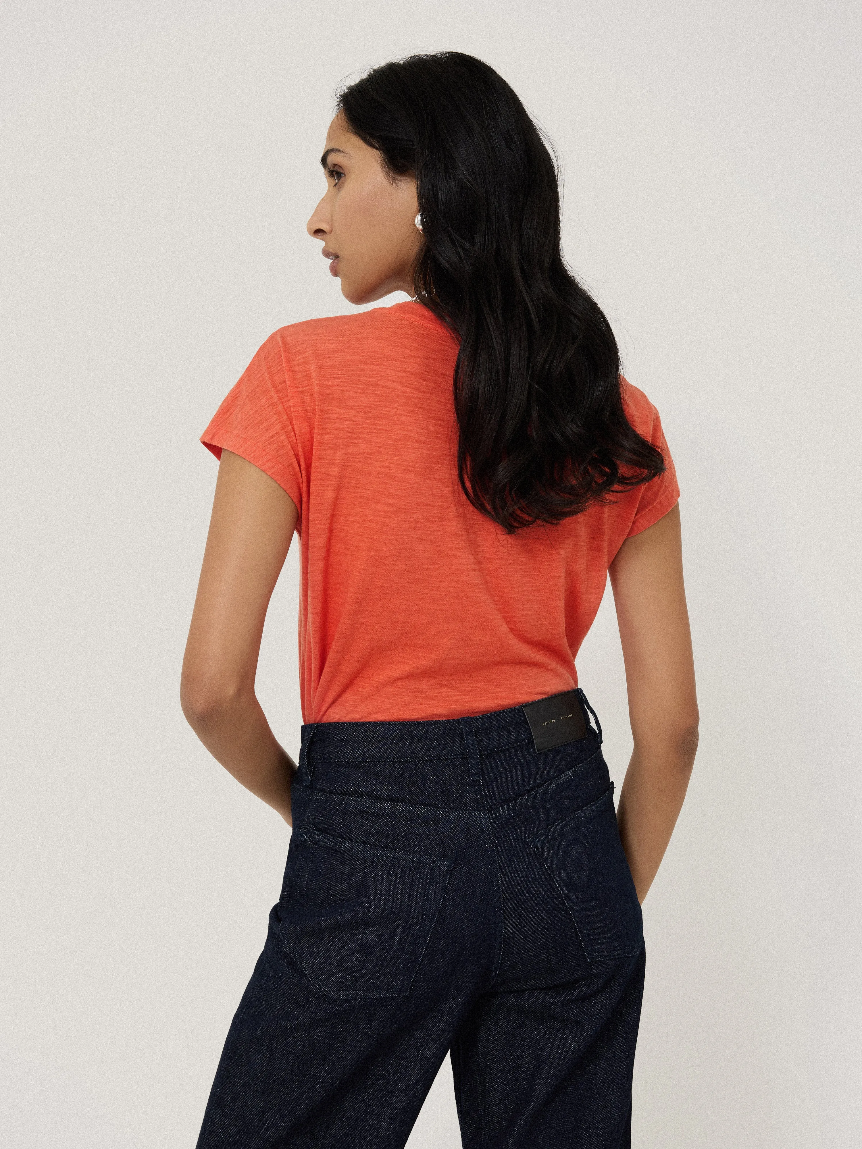 Harlech Cap Sleeve Top | Orange sold by Jigsaw product image thumbnail 4