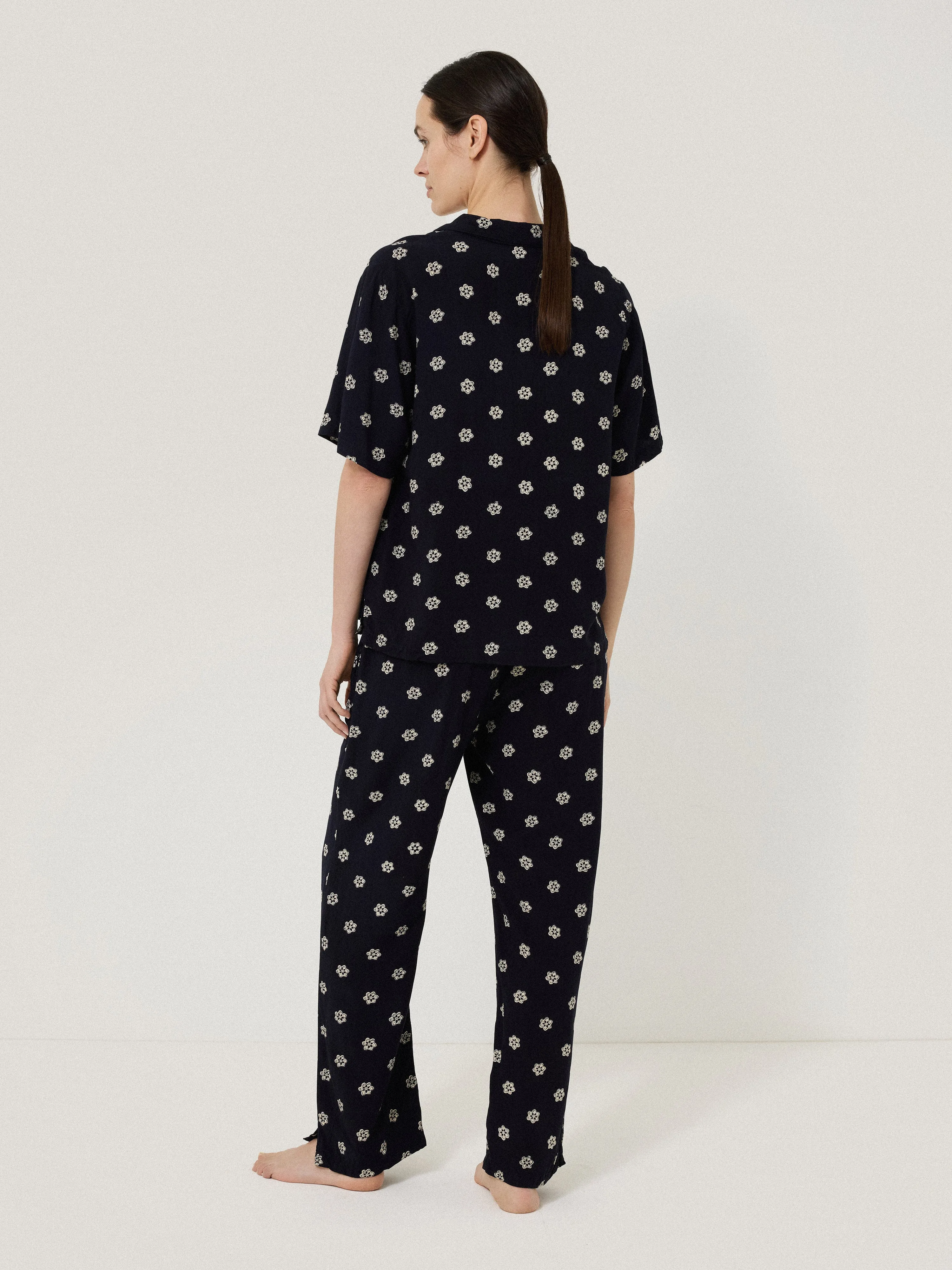 Mini Floral Block Pyjama | Navy sold by Jigsaw product image thumbnail 3