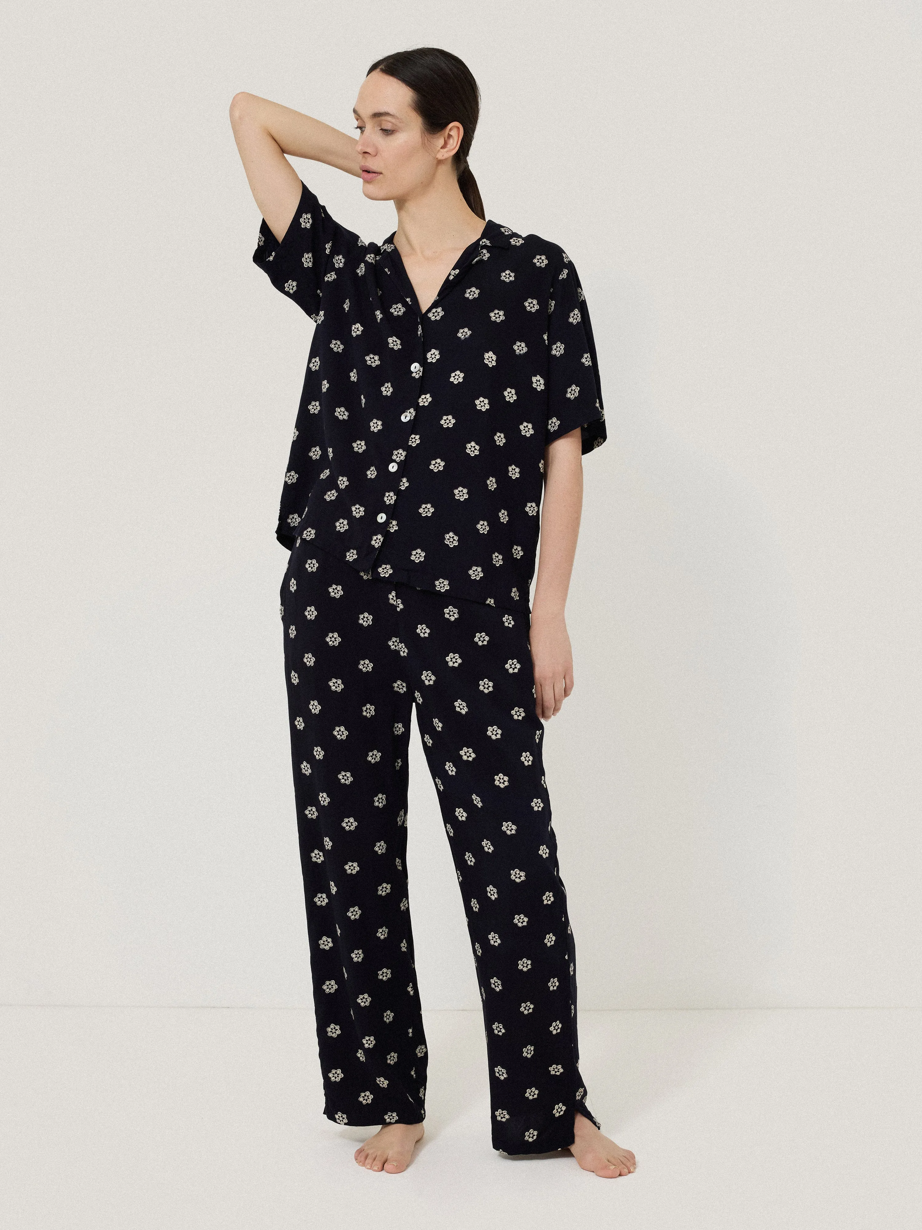 Mini Floral Block Pyjama | Navy sold by Jigsaw