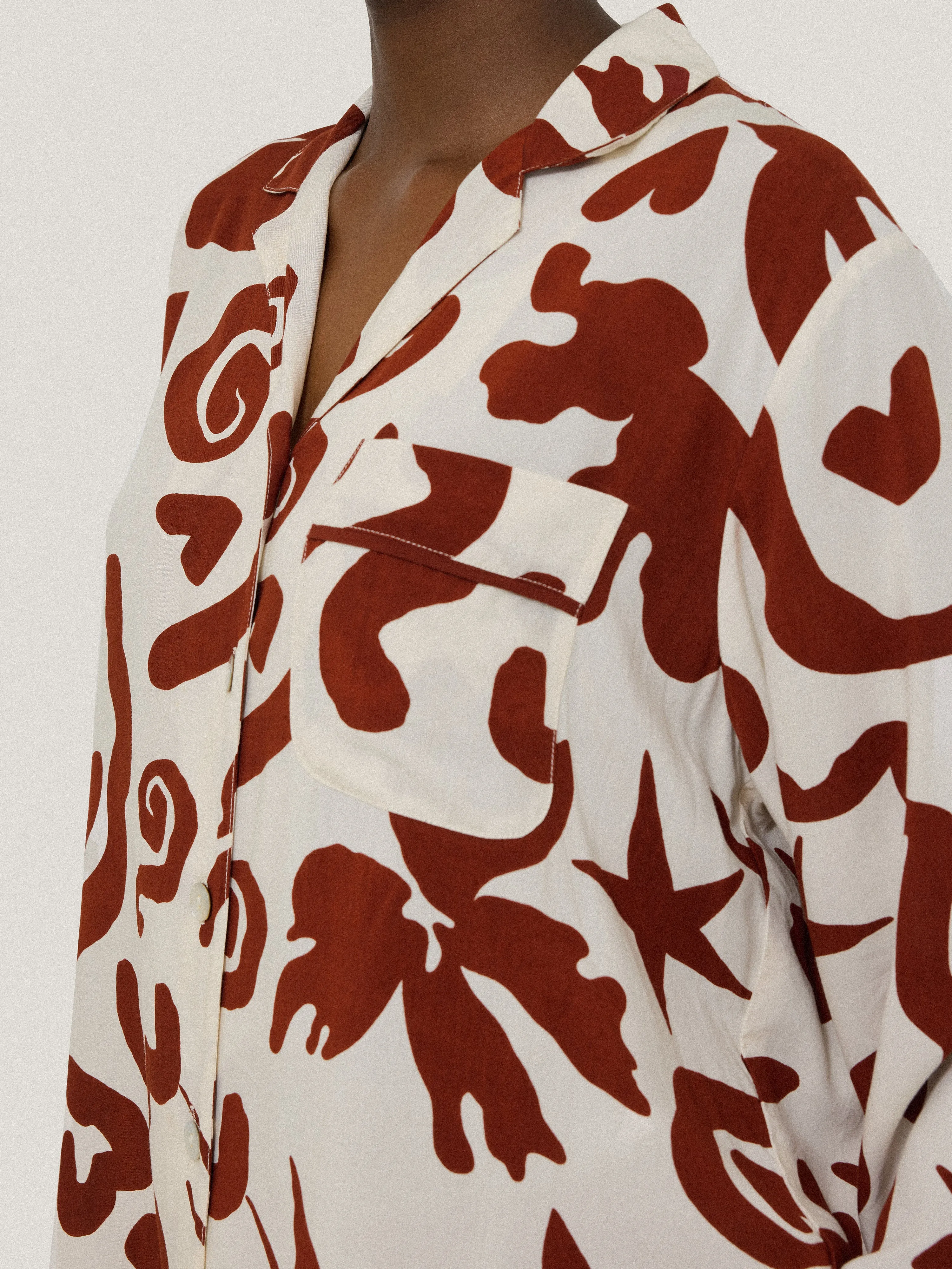 Abstract Kiss Full Length Pyjama | Red sold by Jigsaw product image thumbnail 2